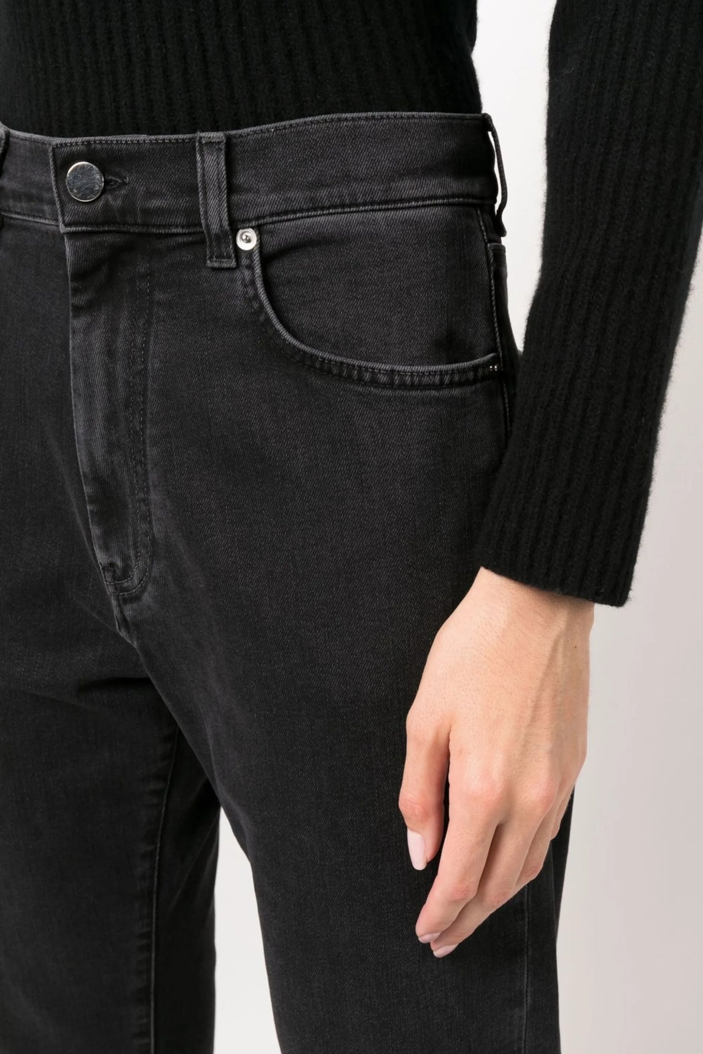high-rise straight-leg jeans