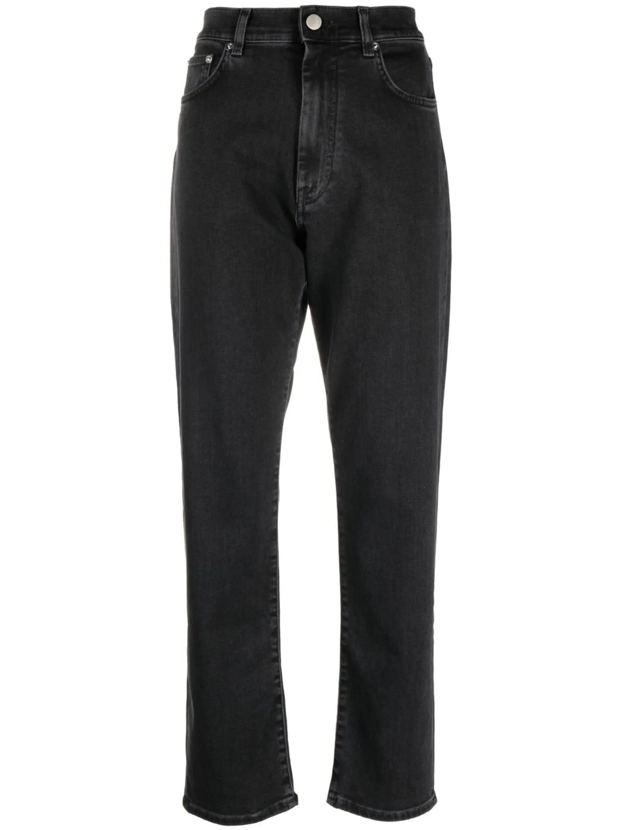 high-rise straight-leg jeans