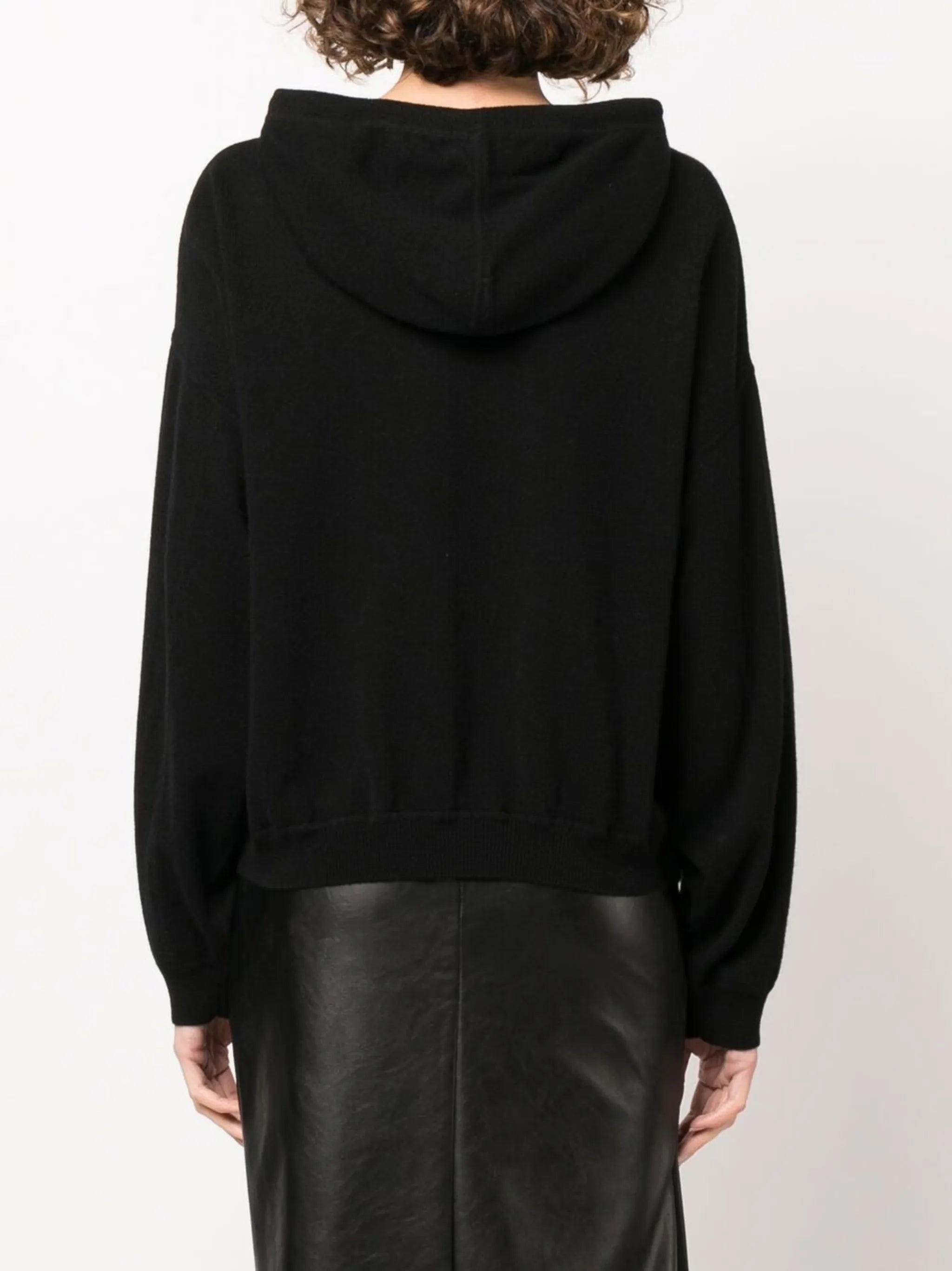 knitted drawstring hoodie