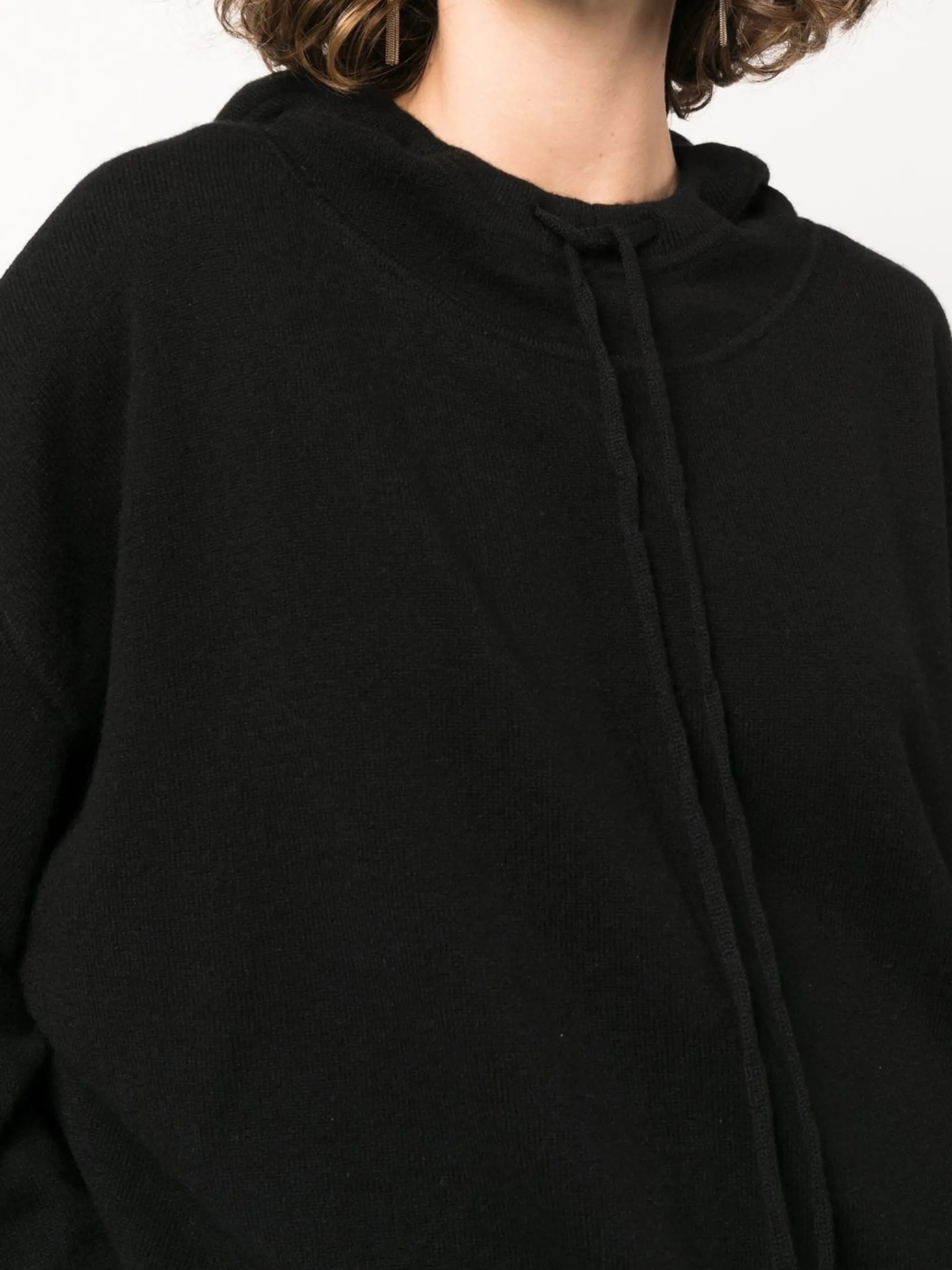knitted drawstring hoodie