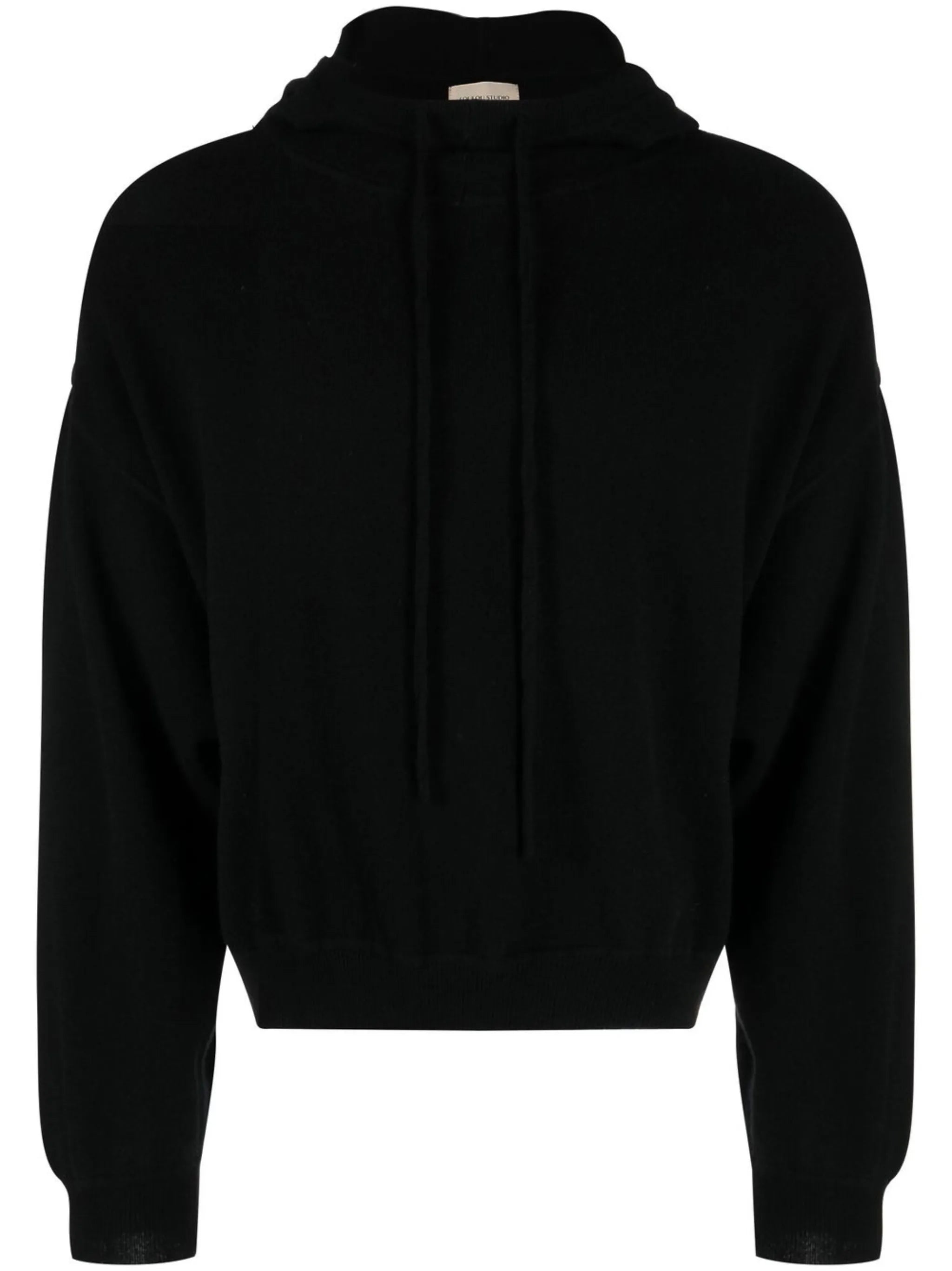 knitted drawstring hoodie