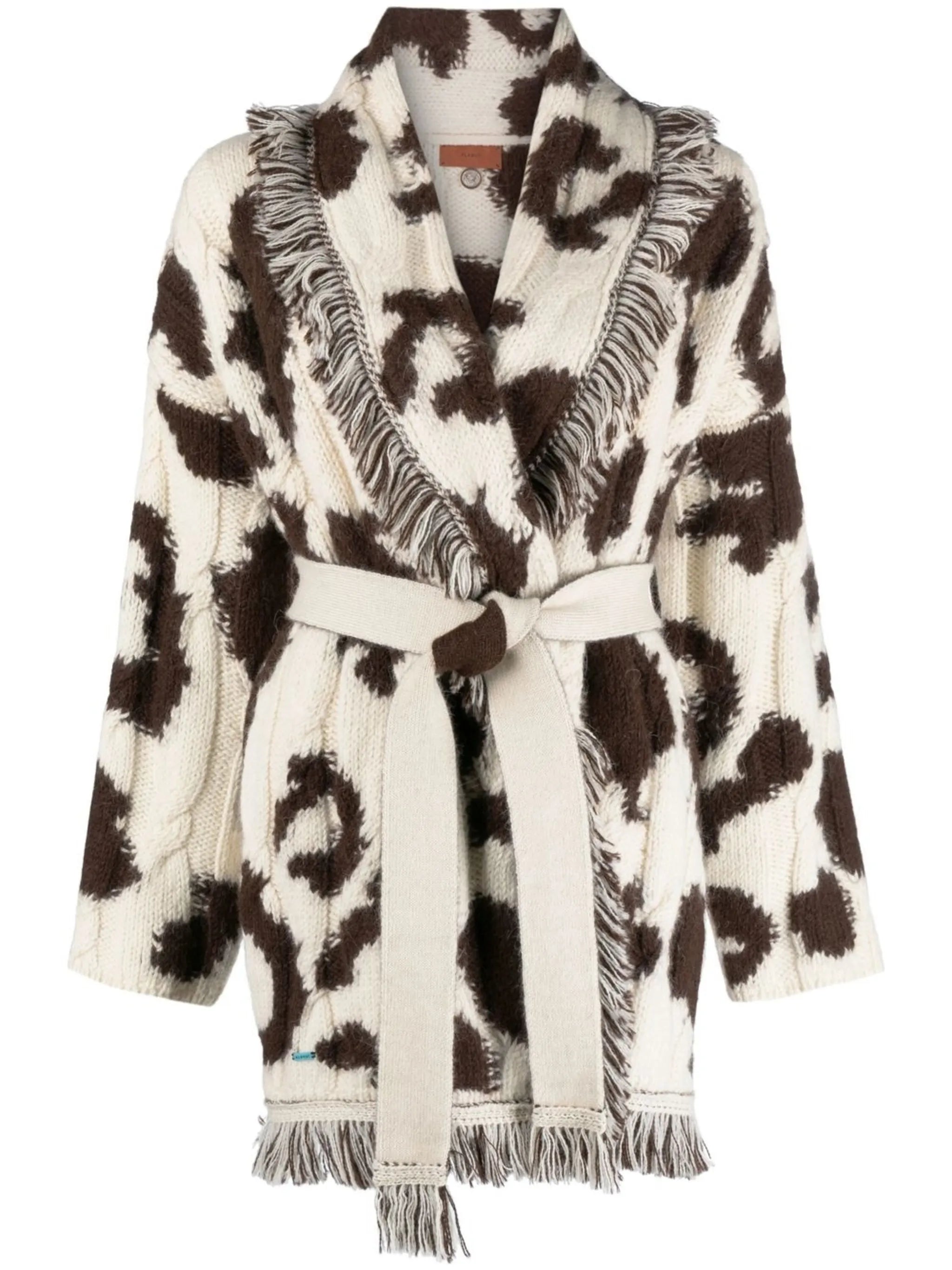 animal-pattern cardi-coat