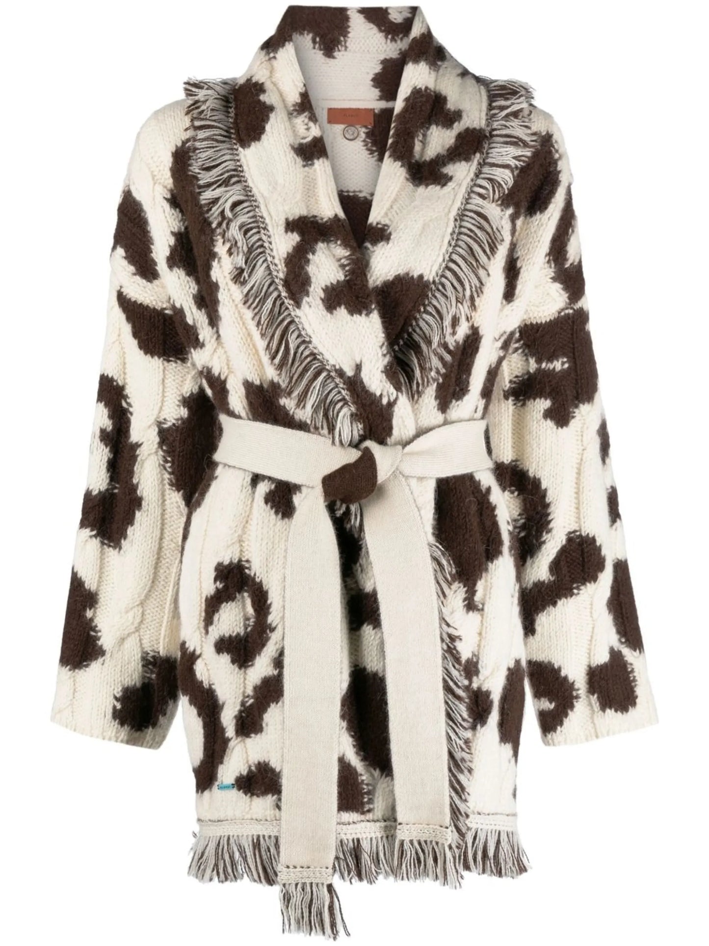 animal-pattern cardi-coat