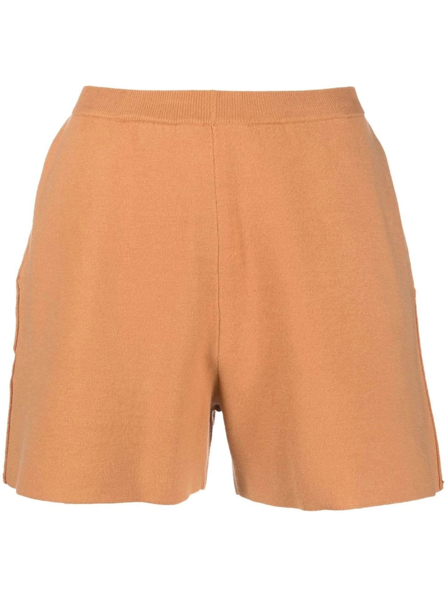 high-waist knit shorts