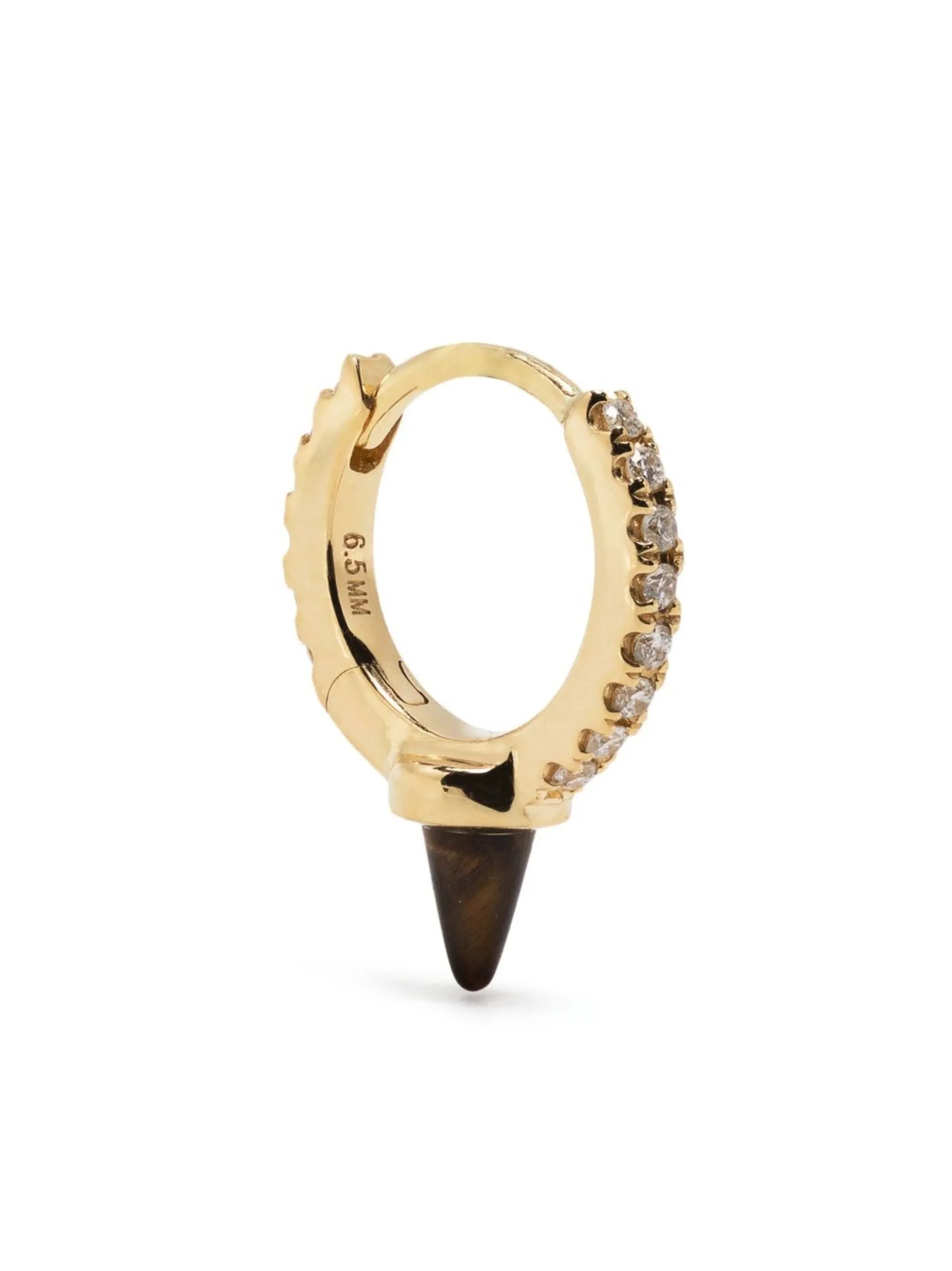 18kt yellow gold Spike diamond hoop earring