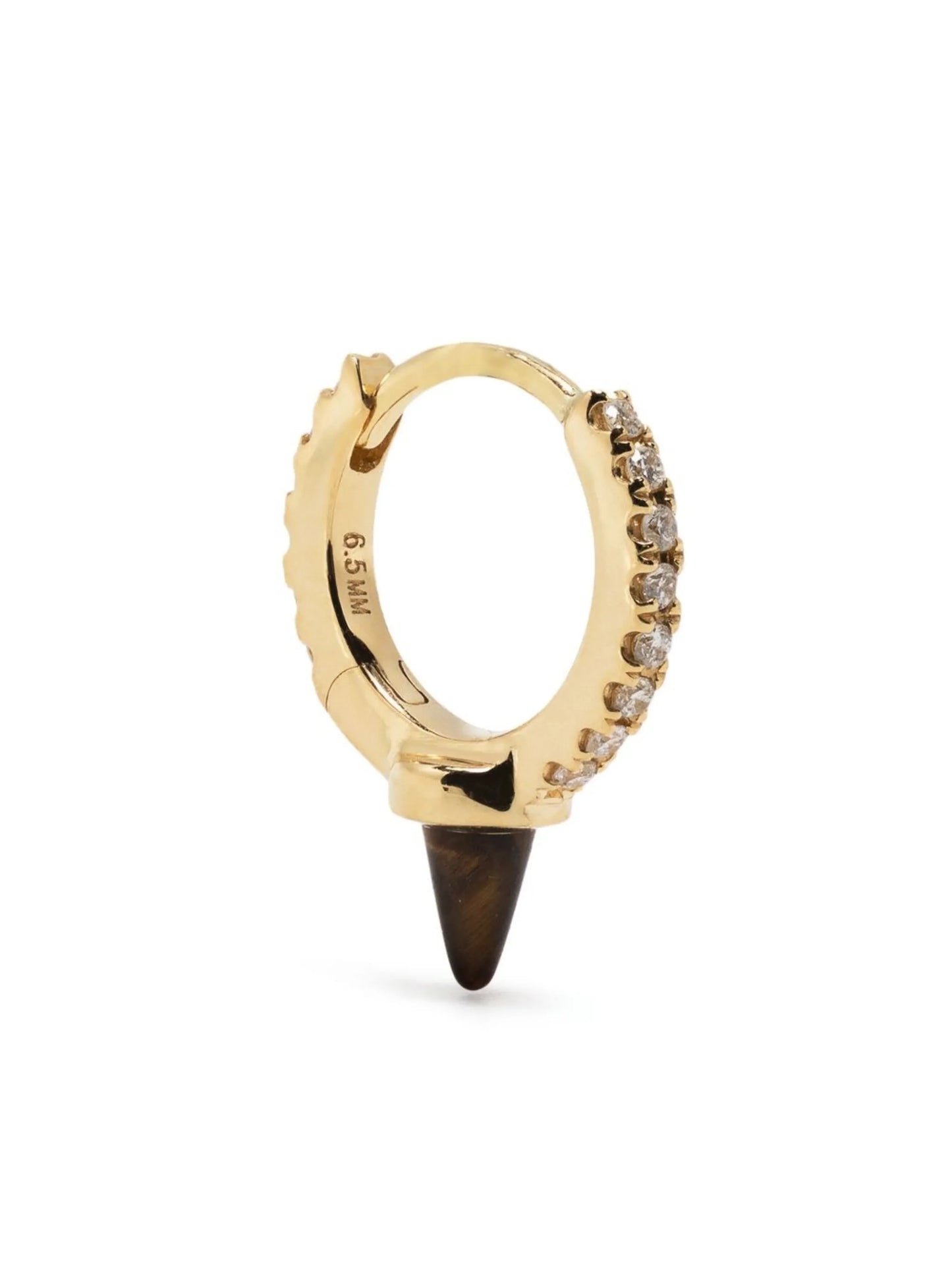 18kt yellow gold Spike diamond hoop earring