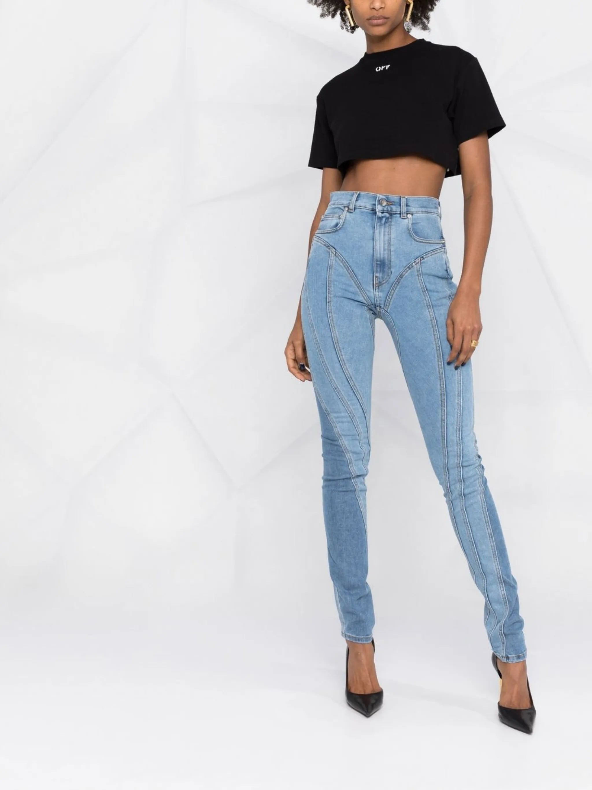 seam-detail skinny jeans