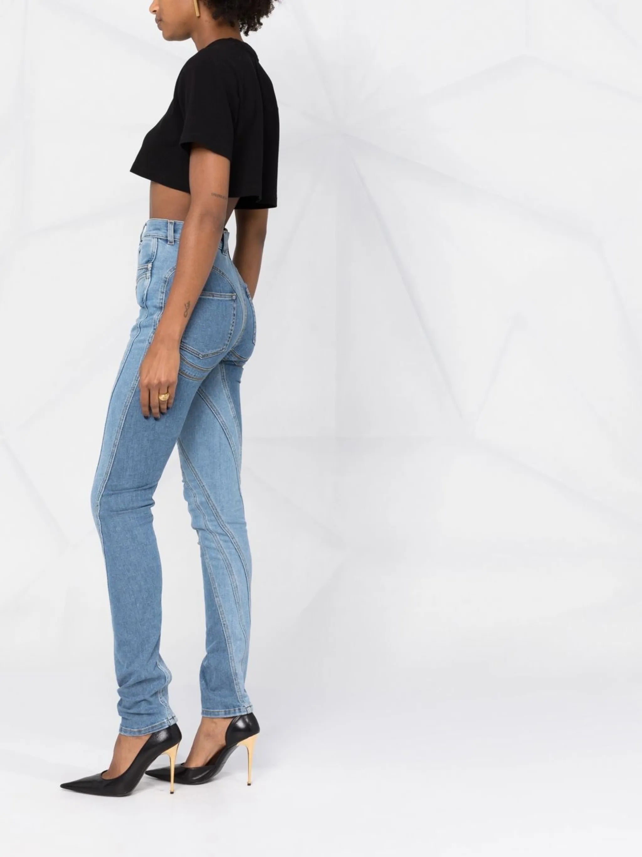 seam-detail skinny jeans