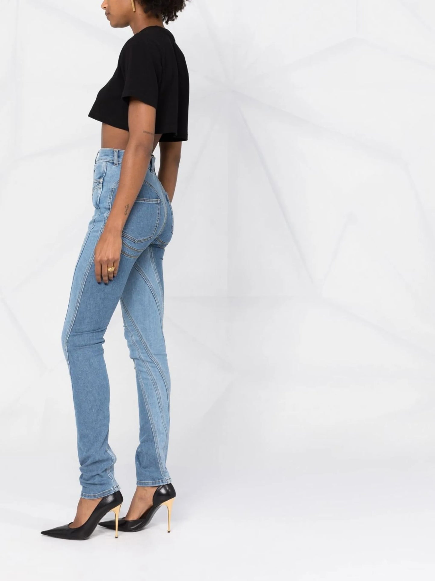 seam-detail skinny jeans