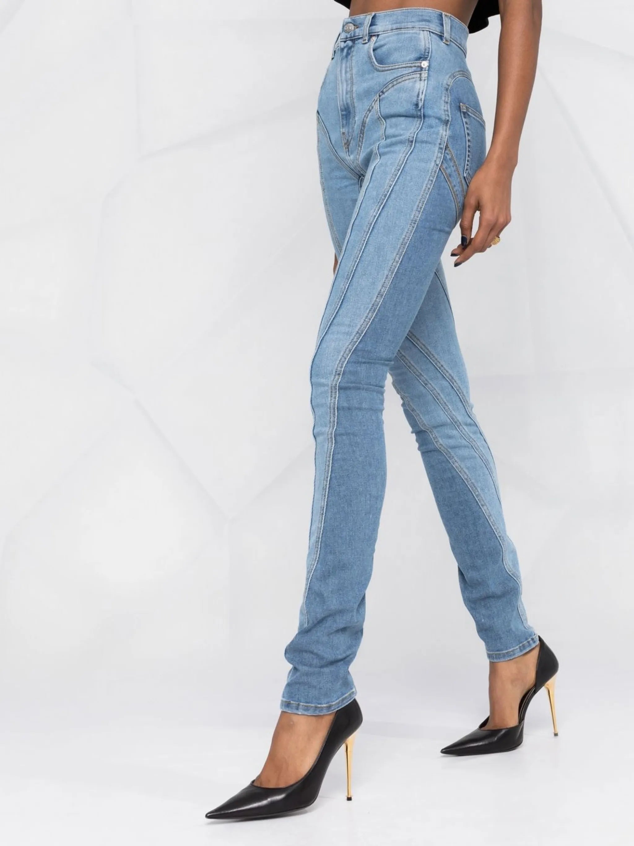 seam-detail skinny jeans