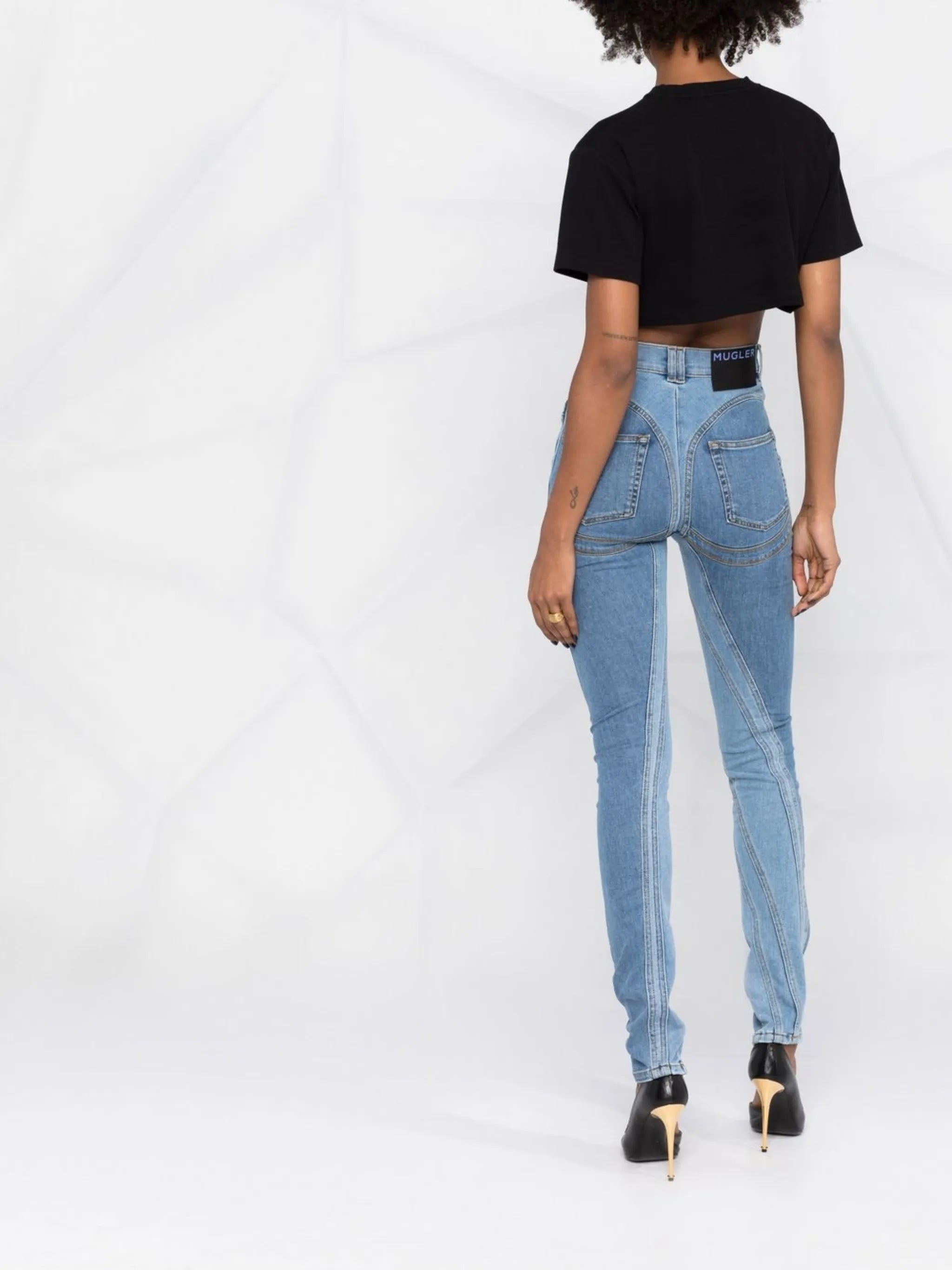 seam-detail skinny jeans