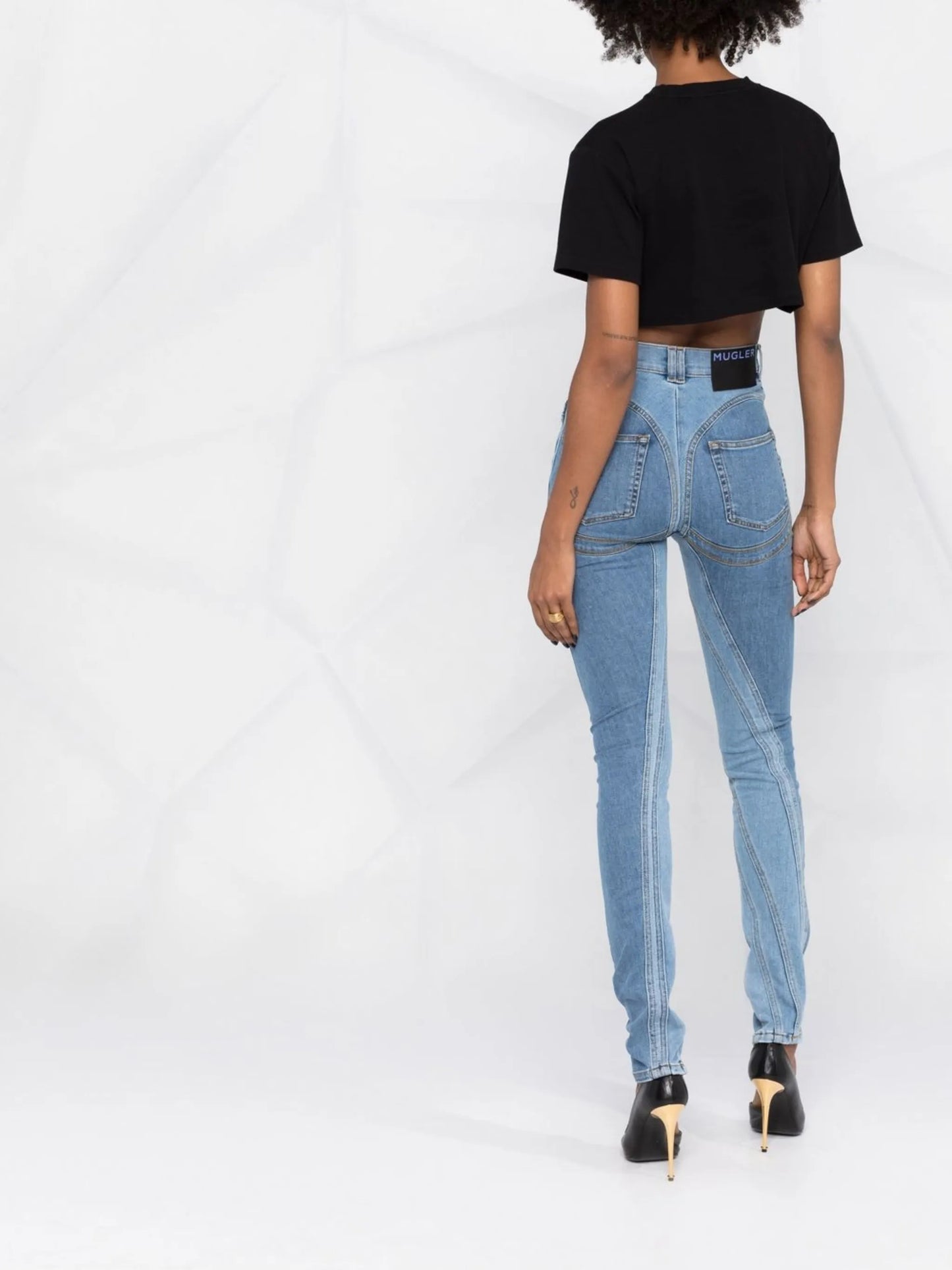 seam-detail skinny jeans