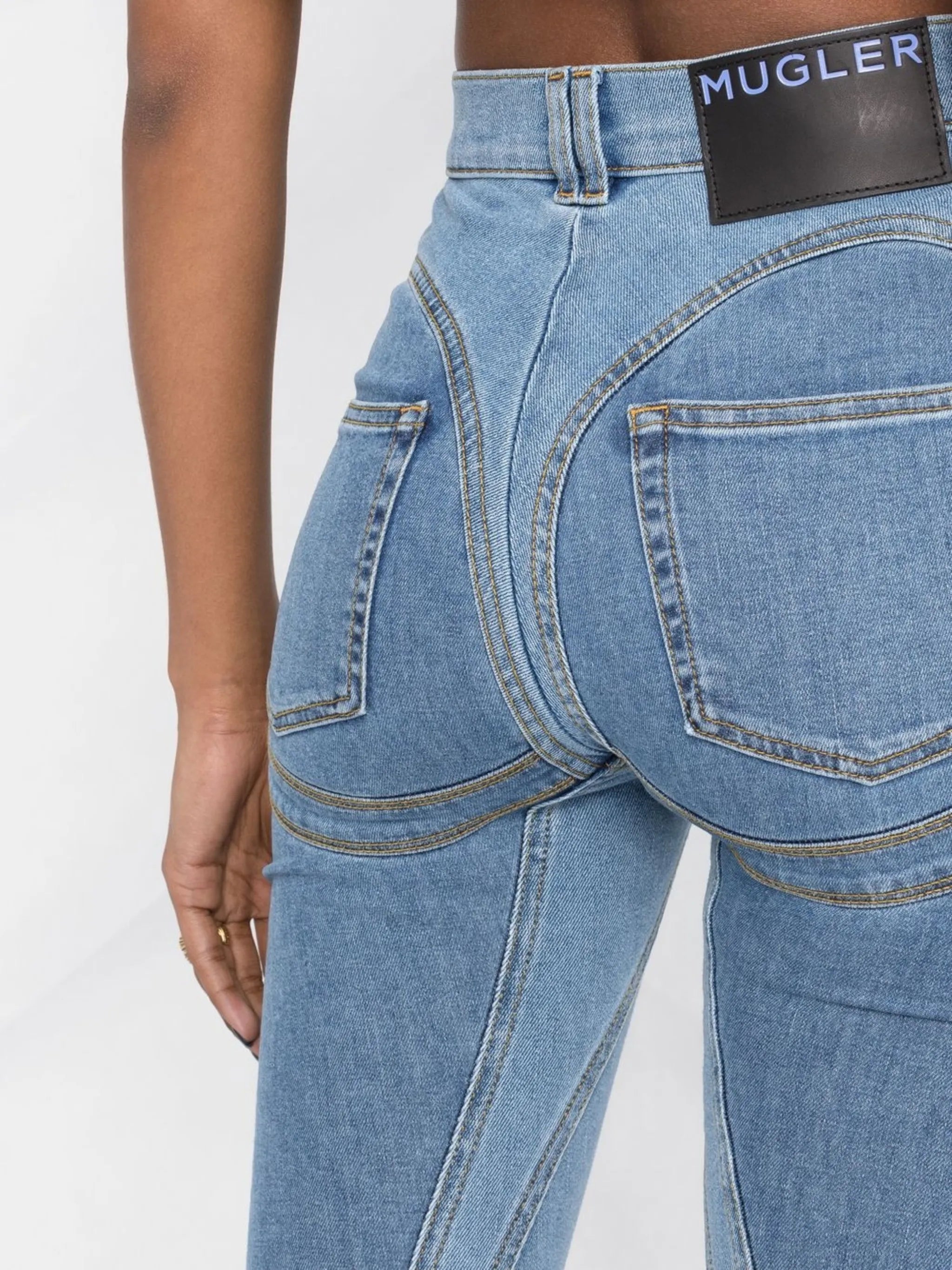 seam-detail skinny jeans