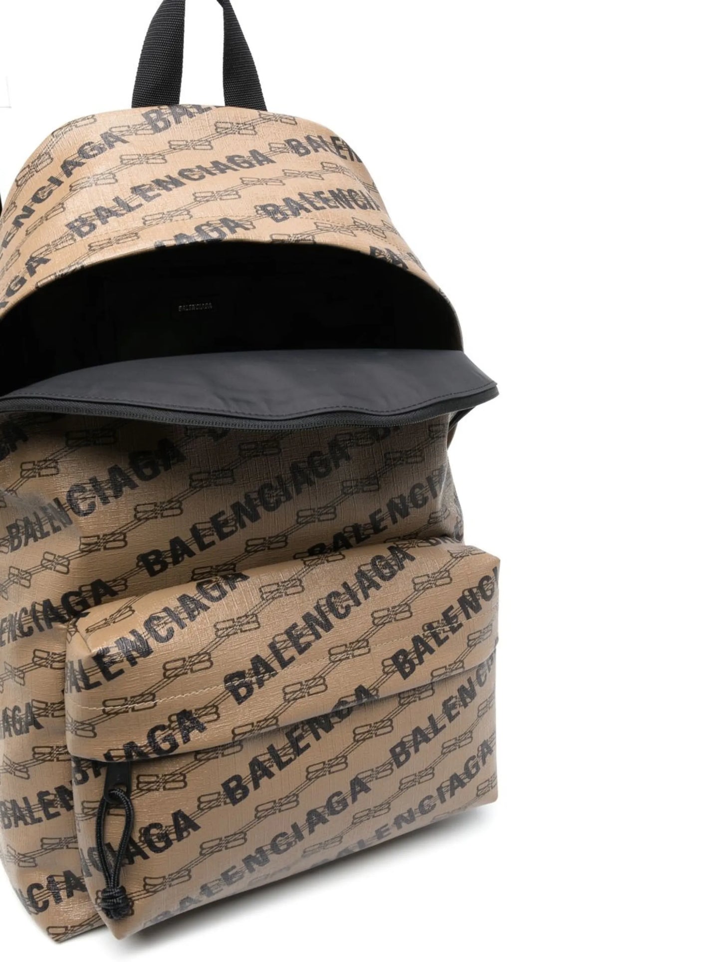 monogram-print coated canvas backpack