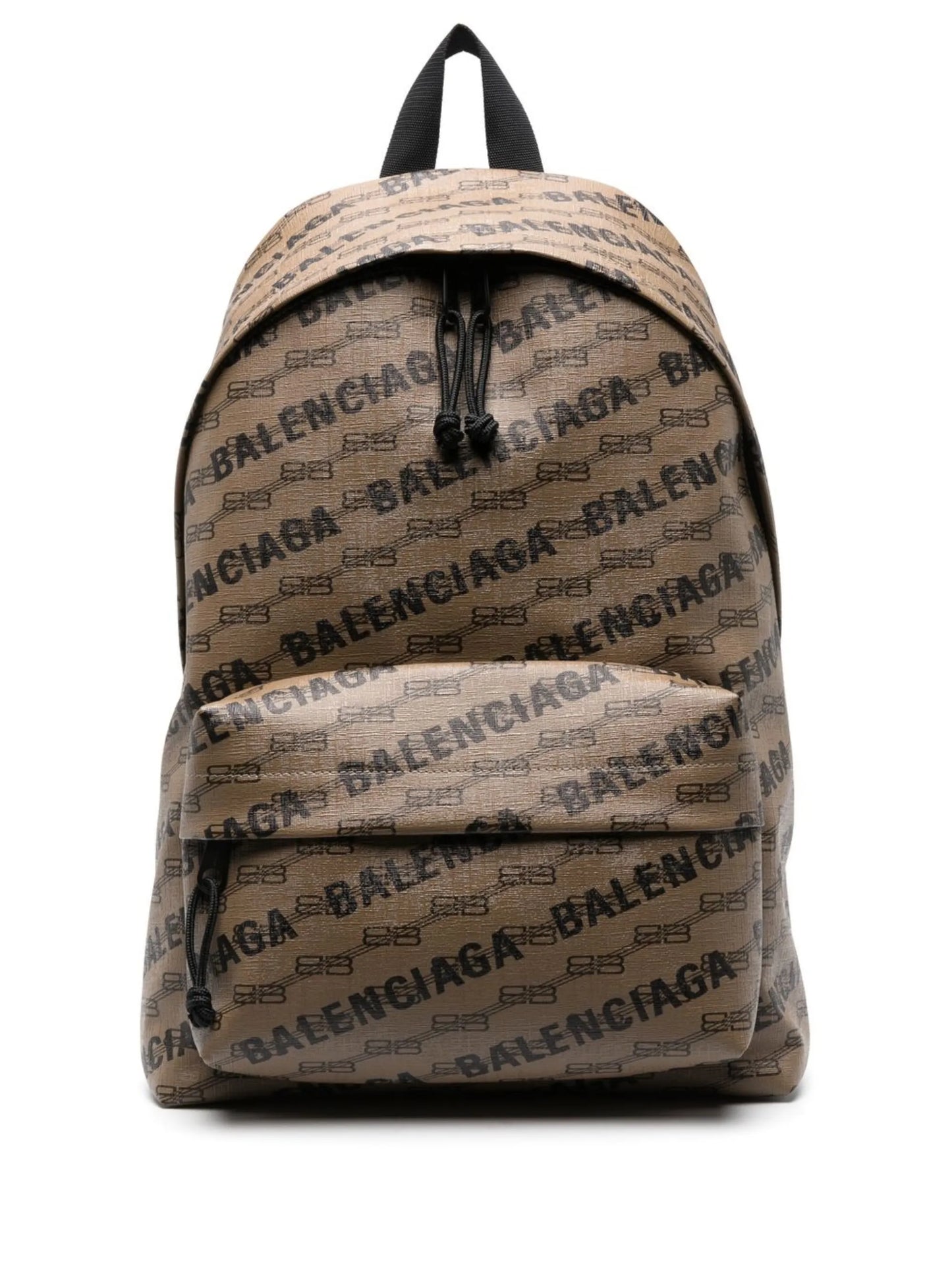 monogram-print coated canvas backpack
