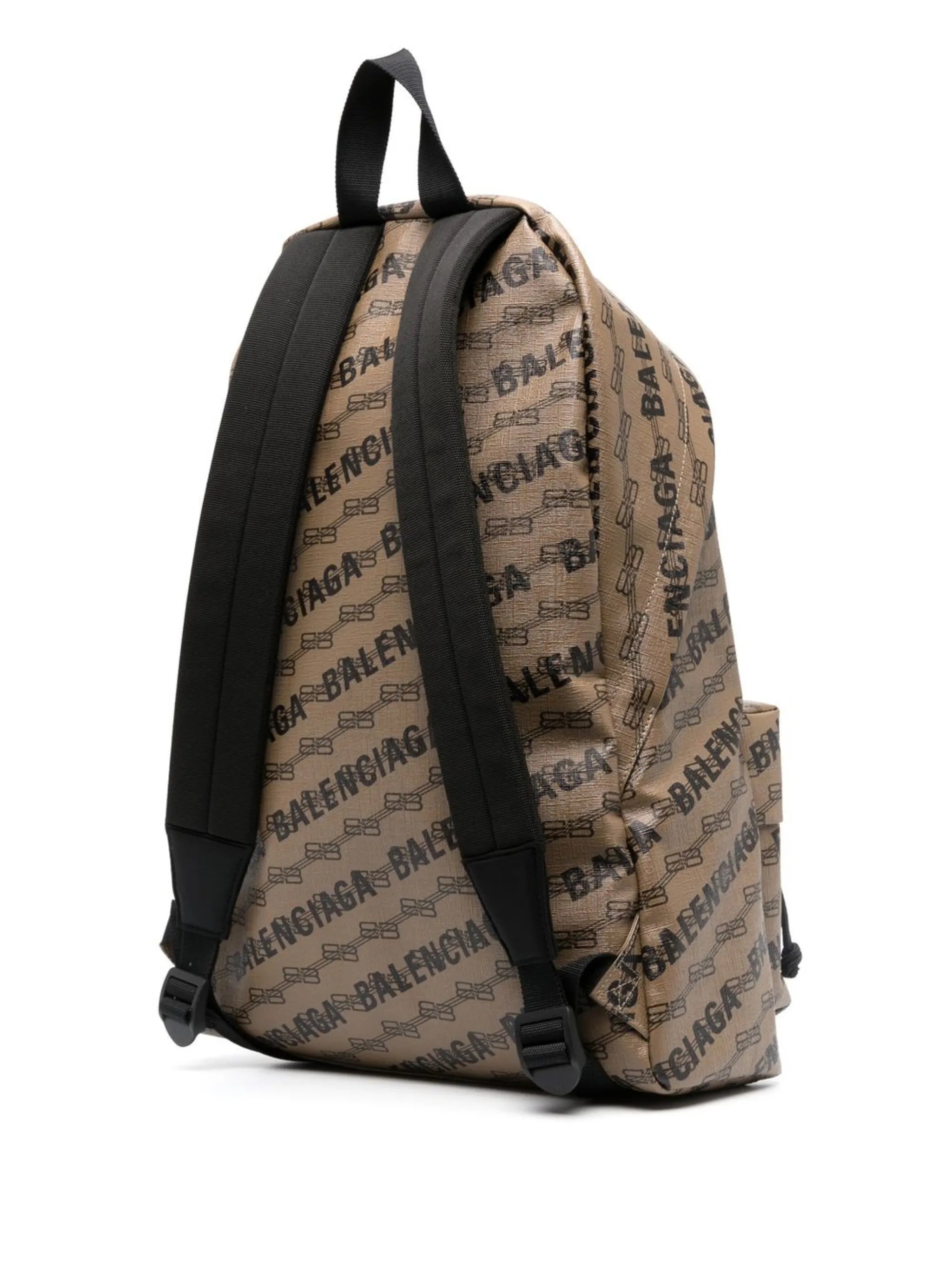 monogram-print coated canvas backpack