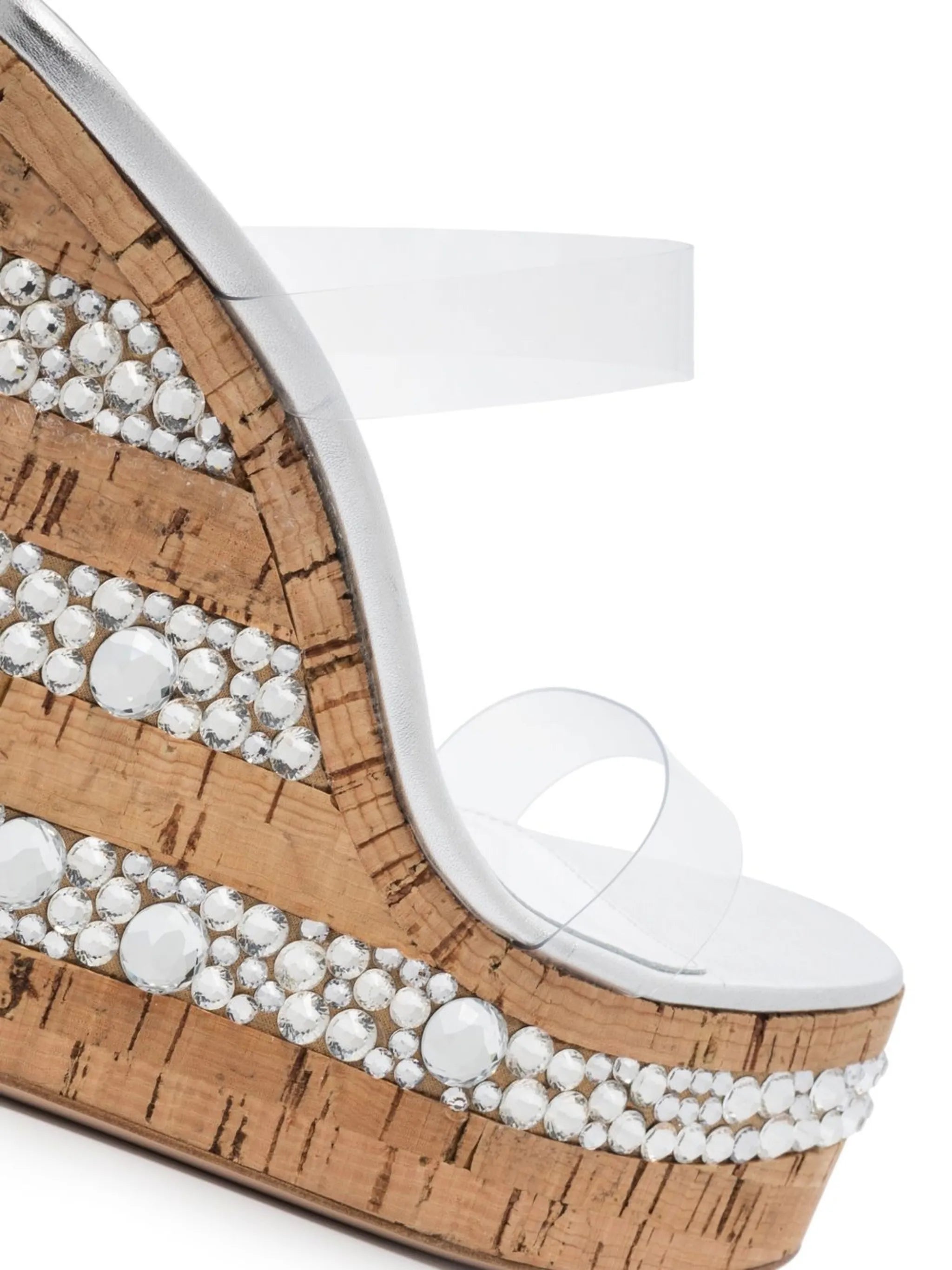 crystal embellished wedge sandals