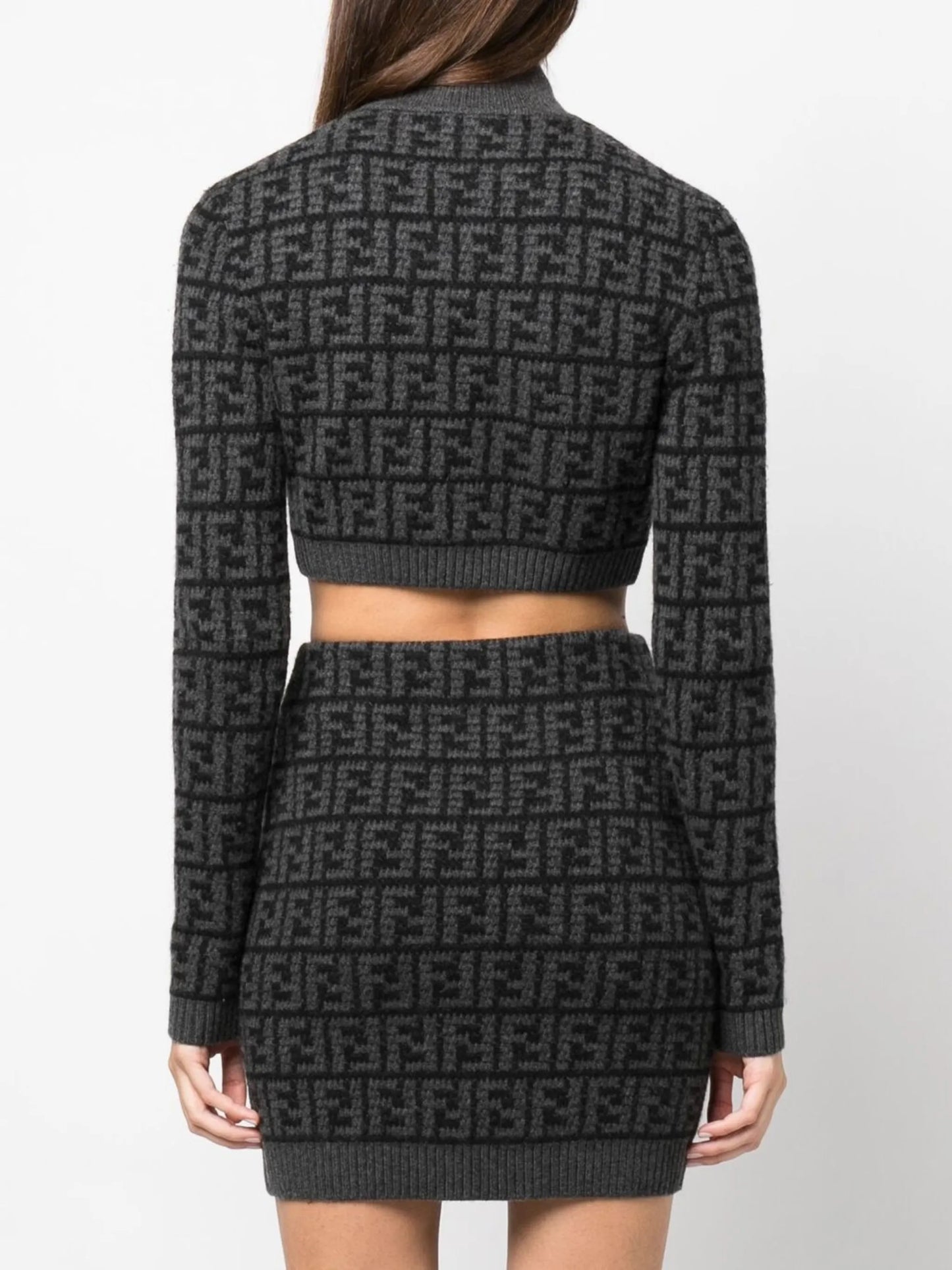 FF logo-pattern cashmere top