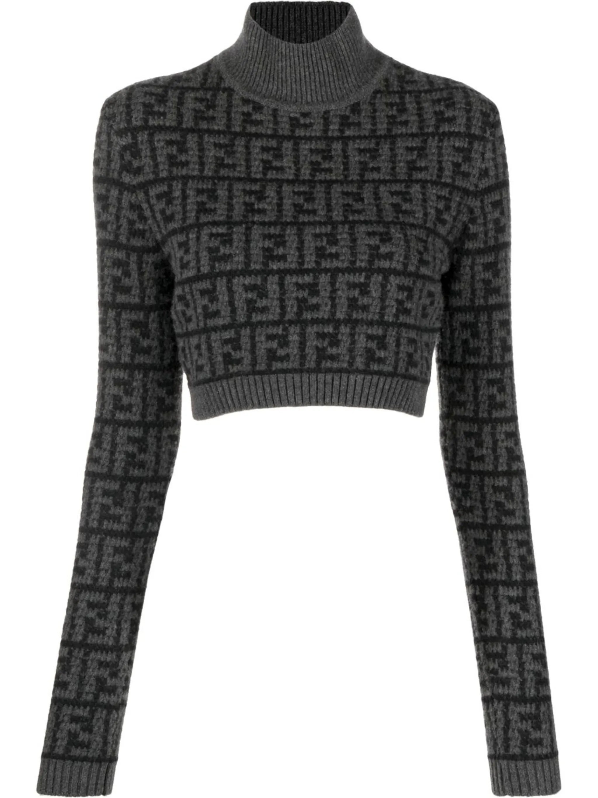 FF logo-pattern cashmere top