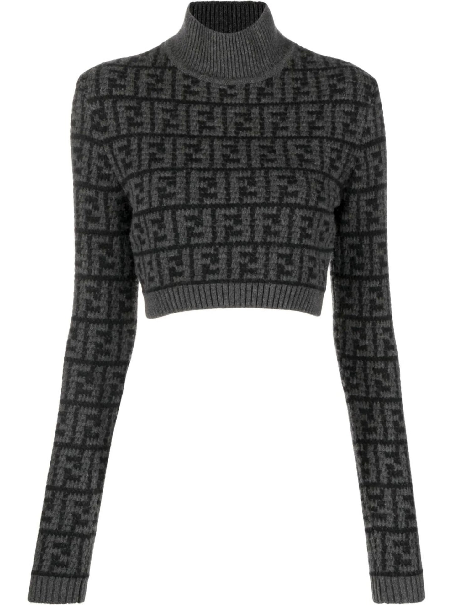 FF logo-pattern cashmere top