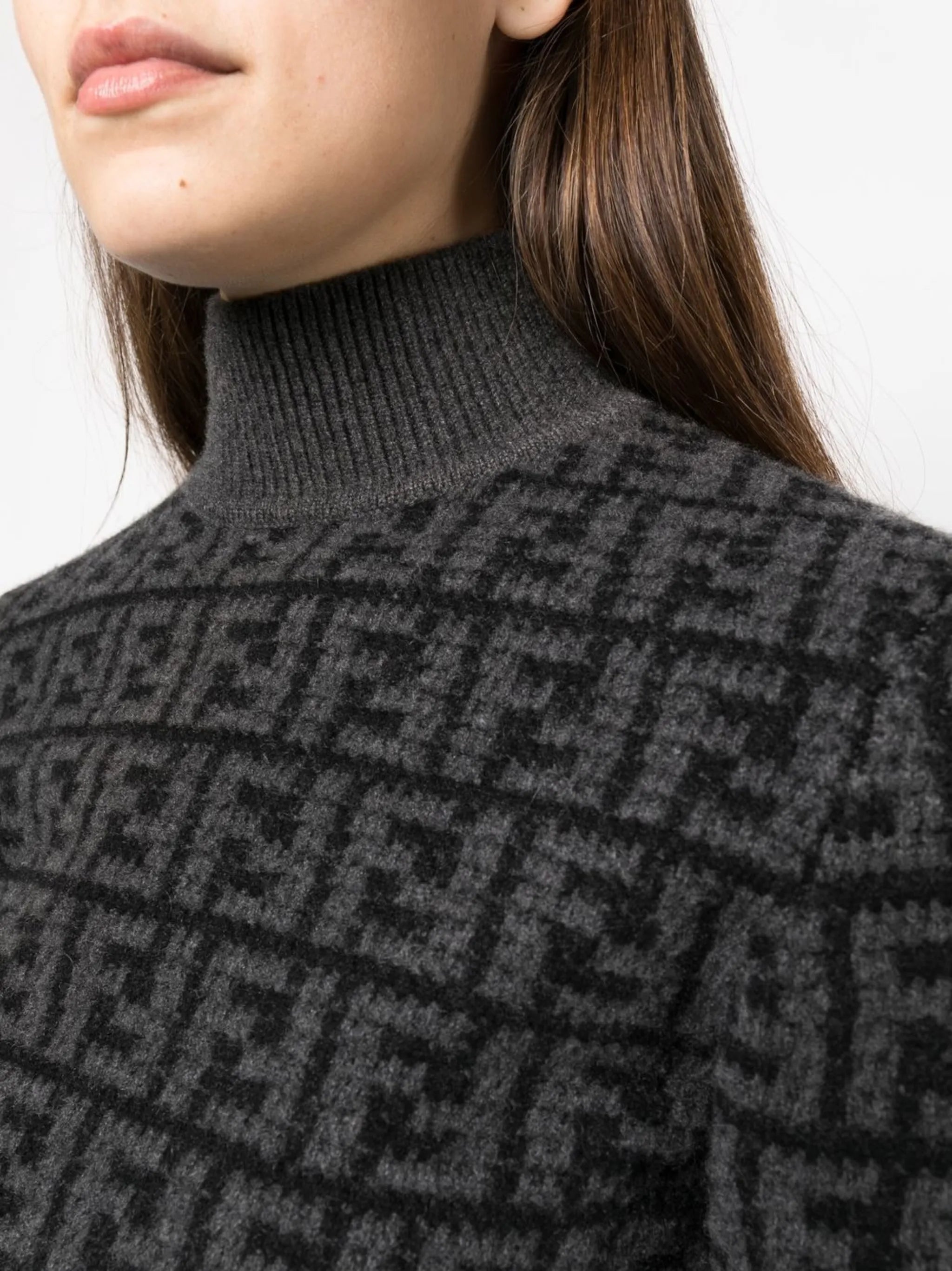 FF logo-pattern cashmere top