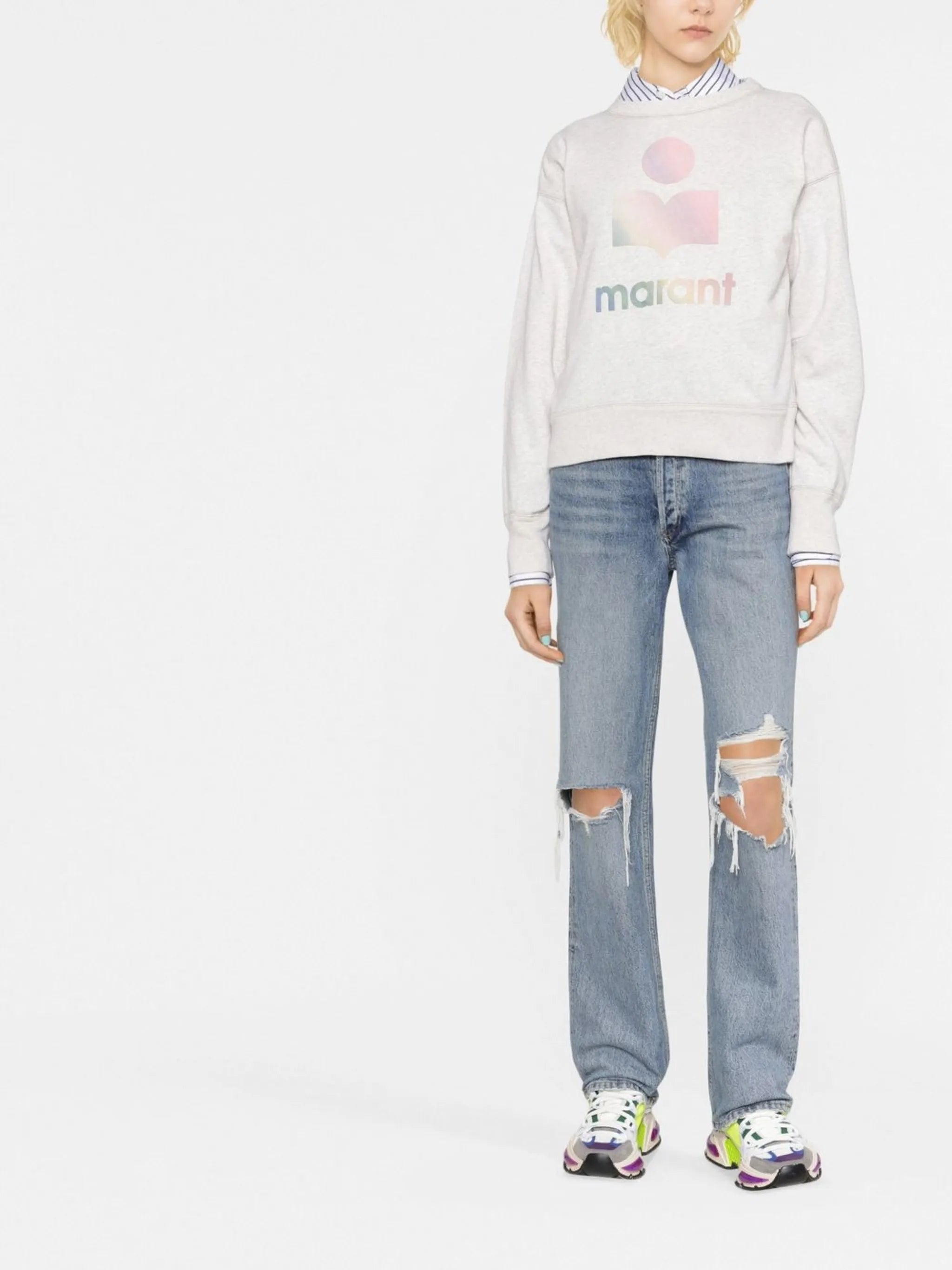 Mobyli logo-print gradient sweatshirt