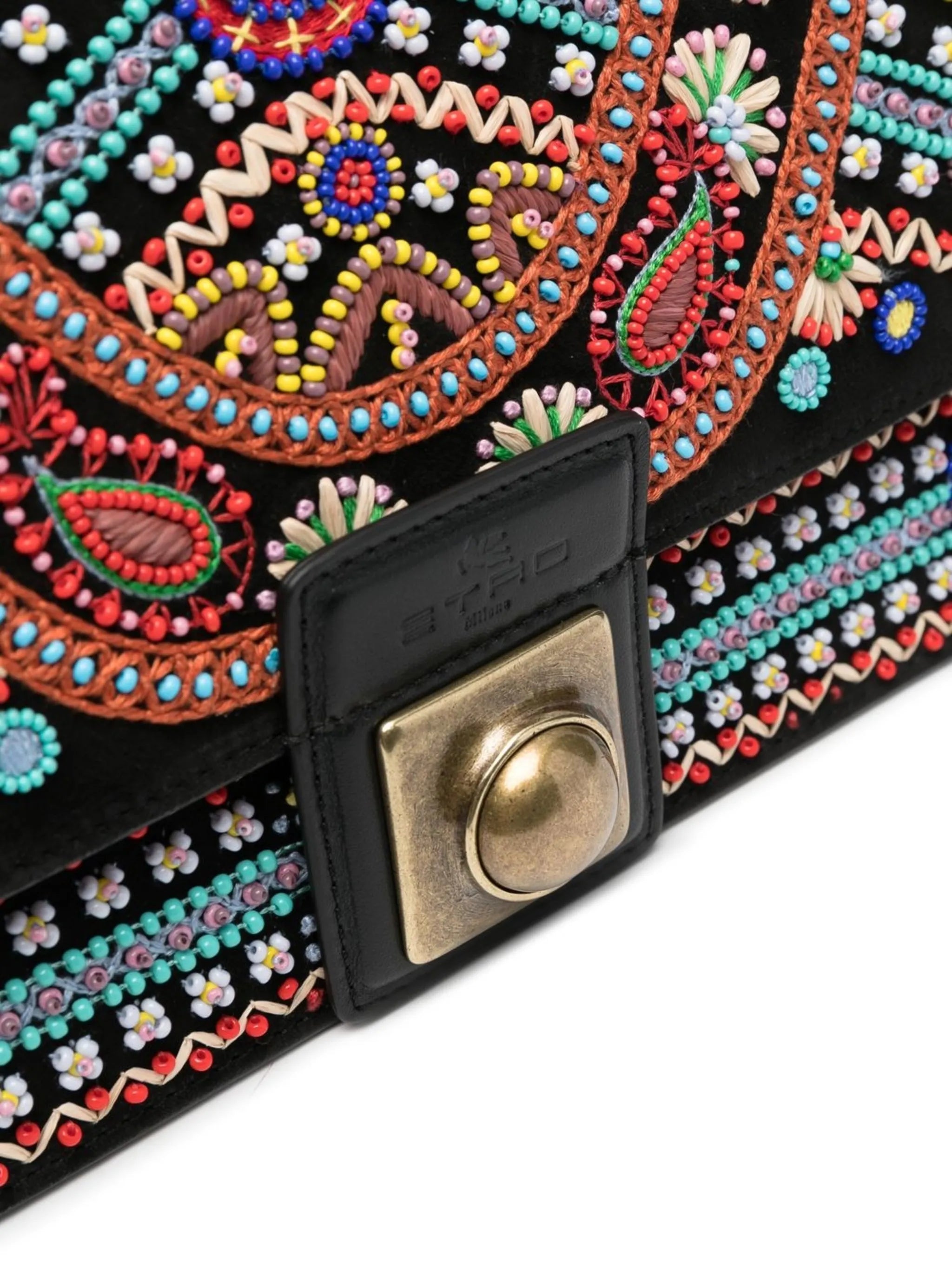 appliqué paisley-pattern shoulder bag