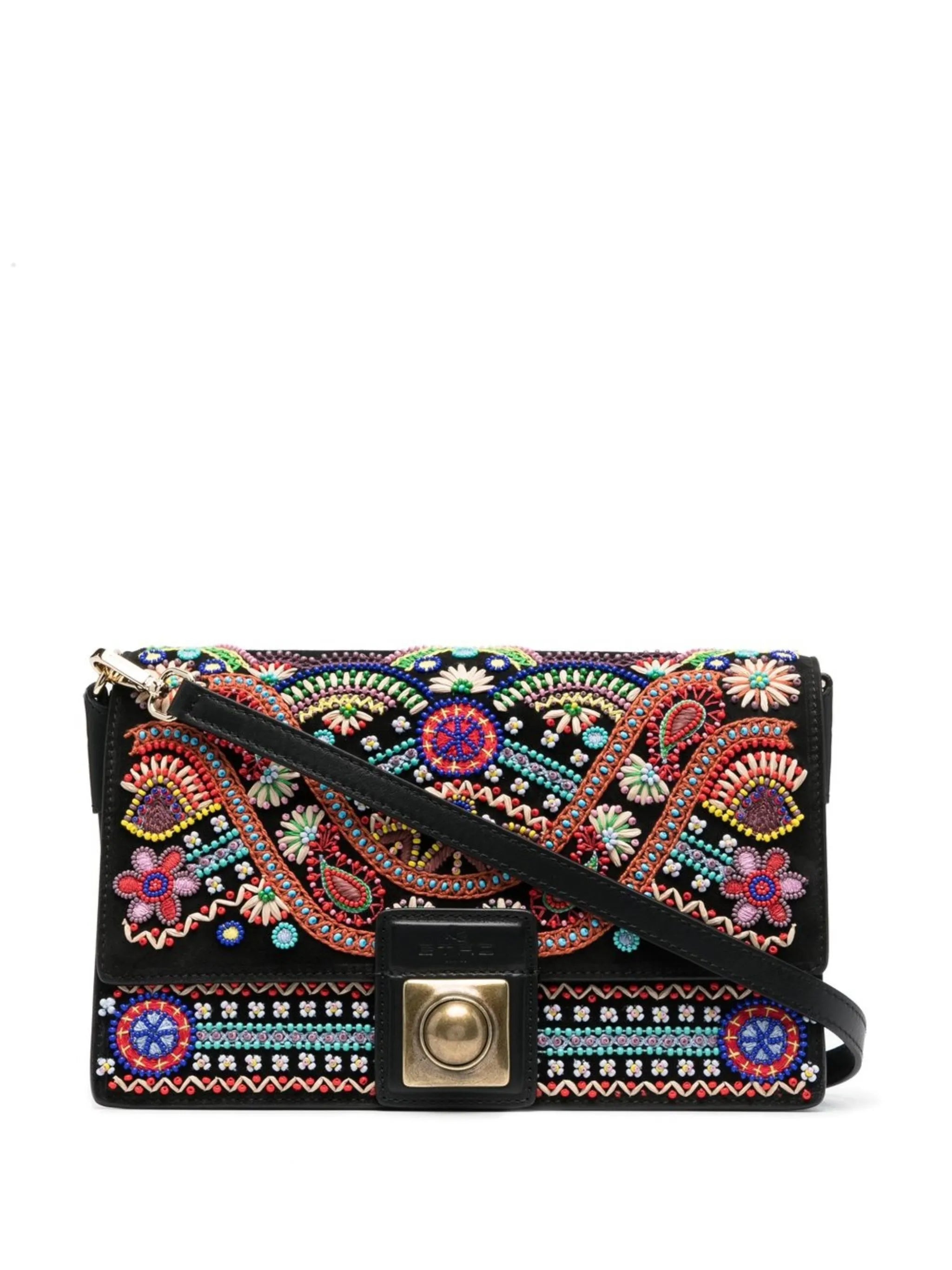 appliqué paisley-pattern shoulder bag
