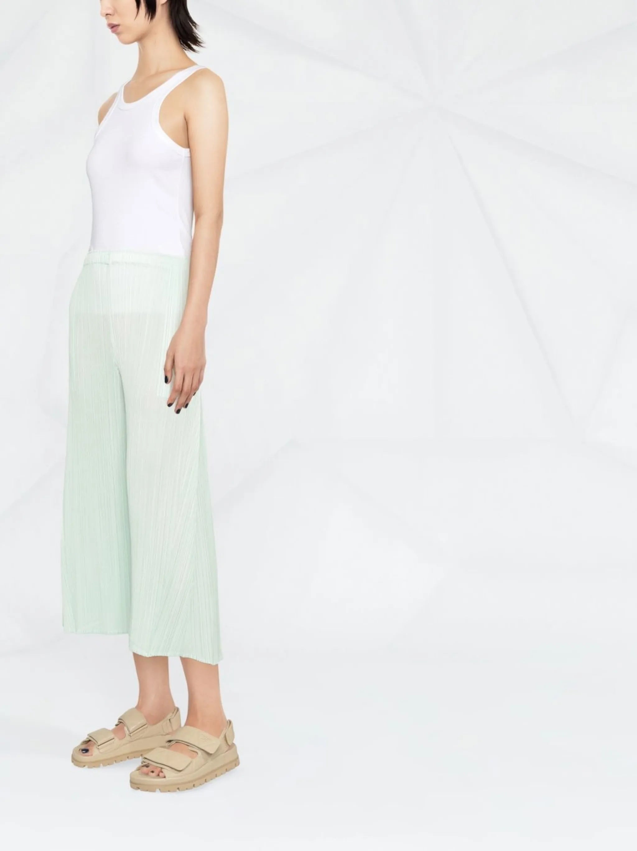 May plissé cropped trousers