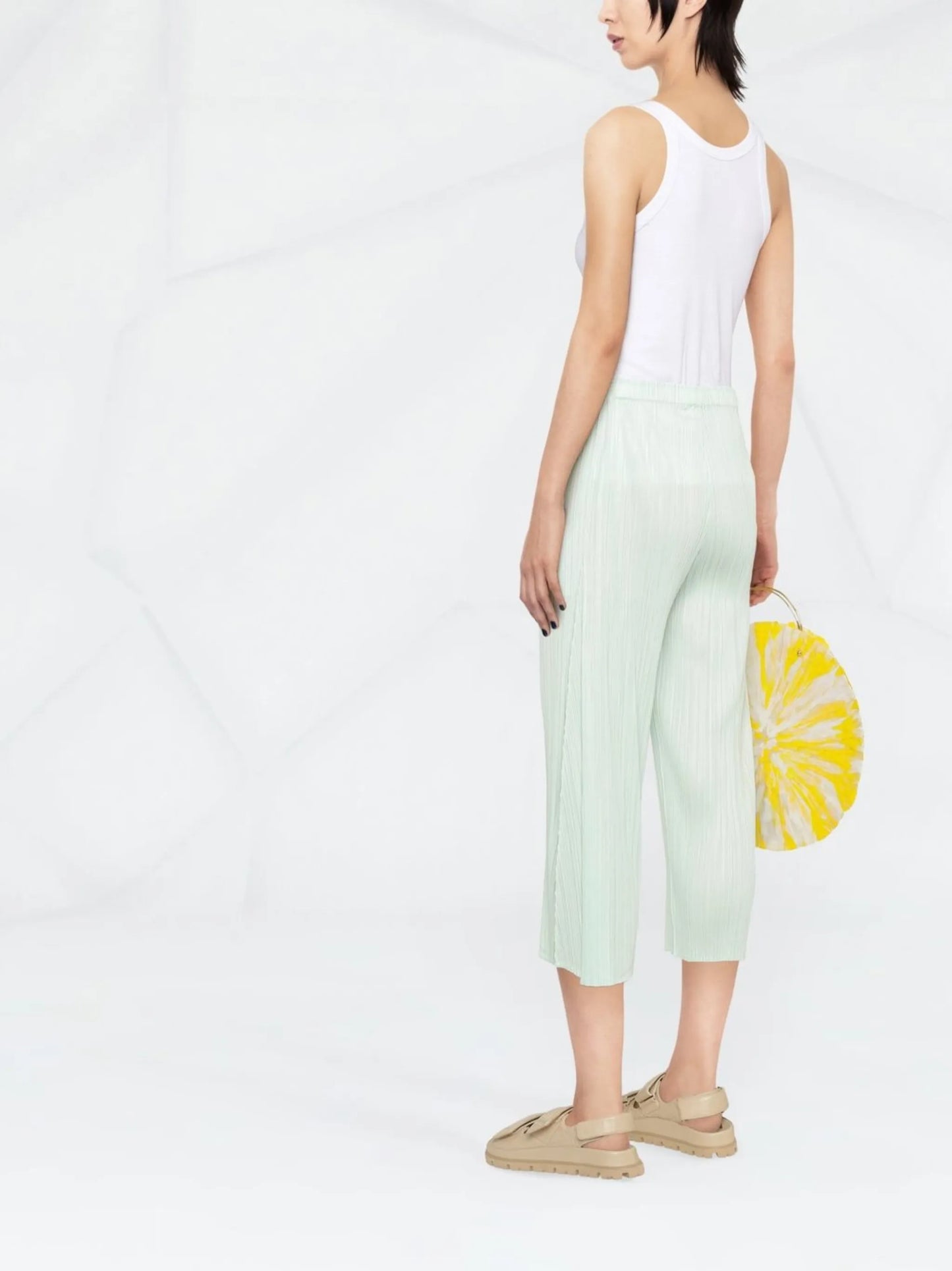 May plissé cropped trousers