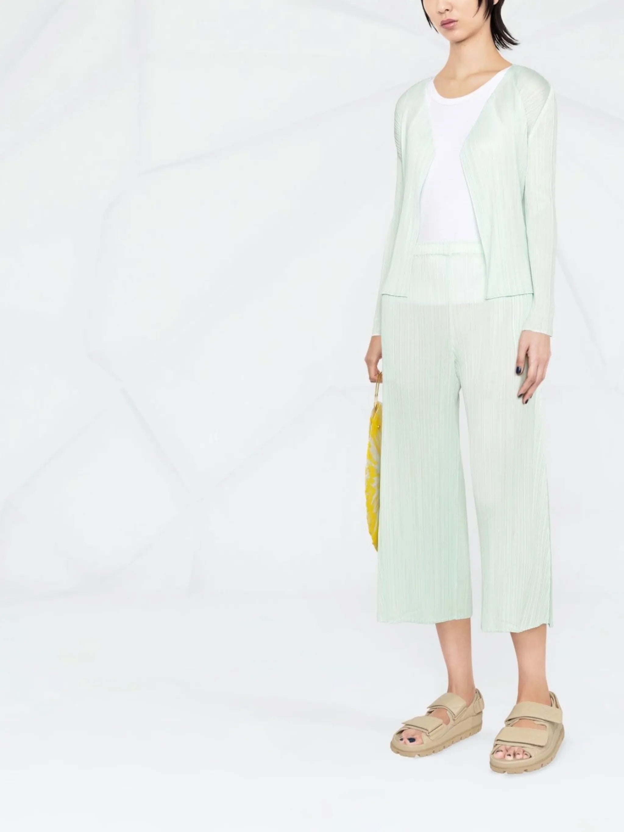 May plissé cropped trousers