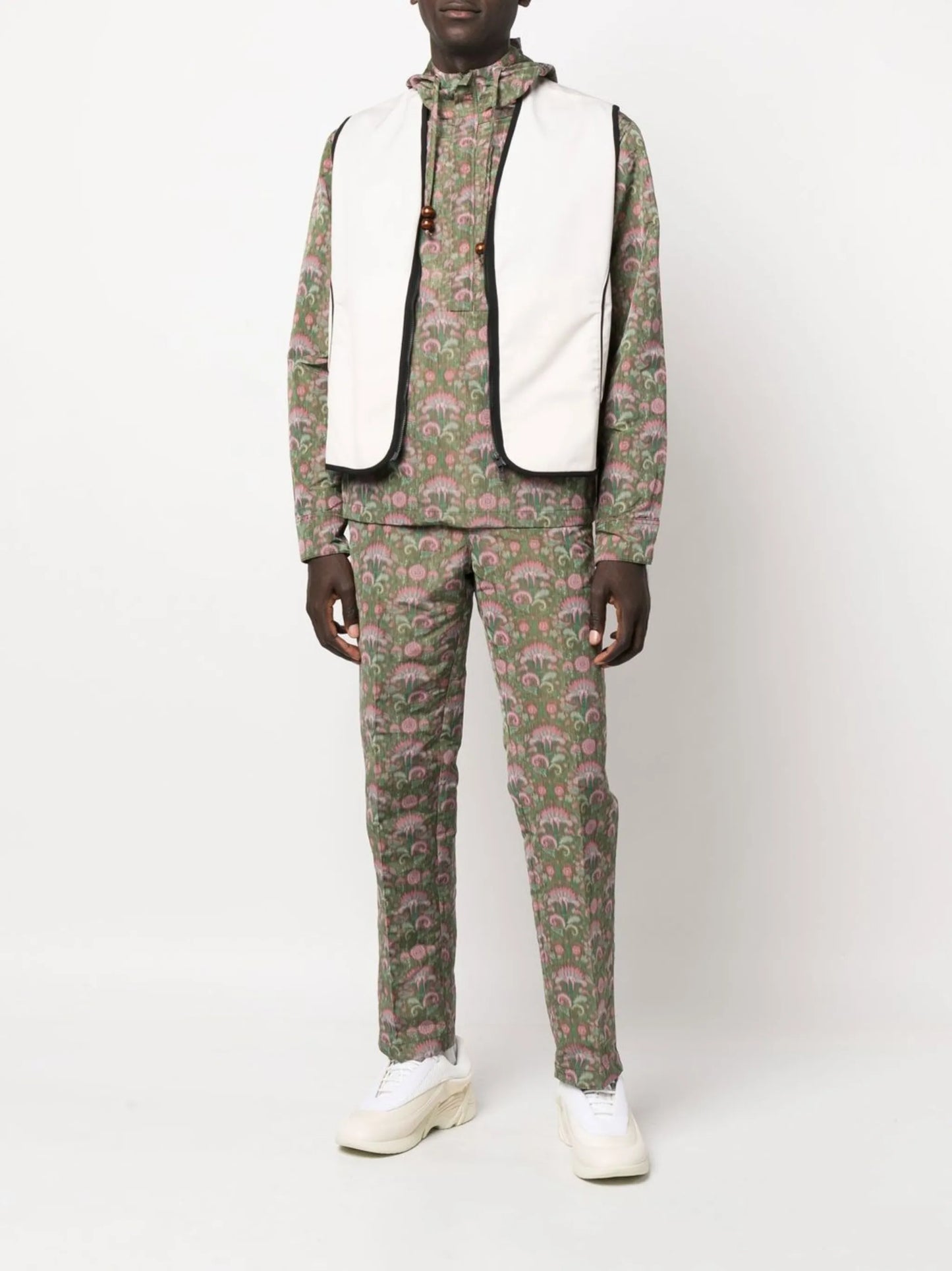 graphic-print trousers