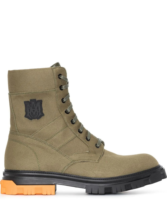 logo-patch combat boots