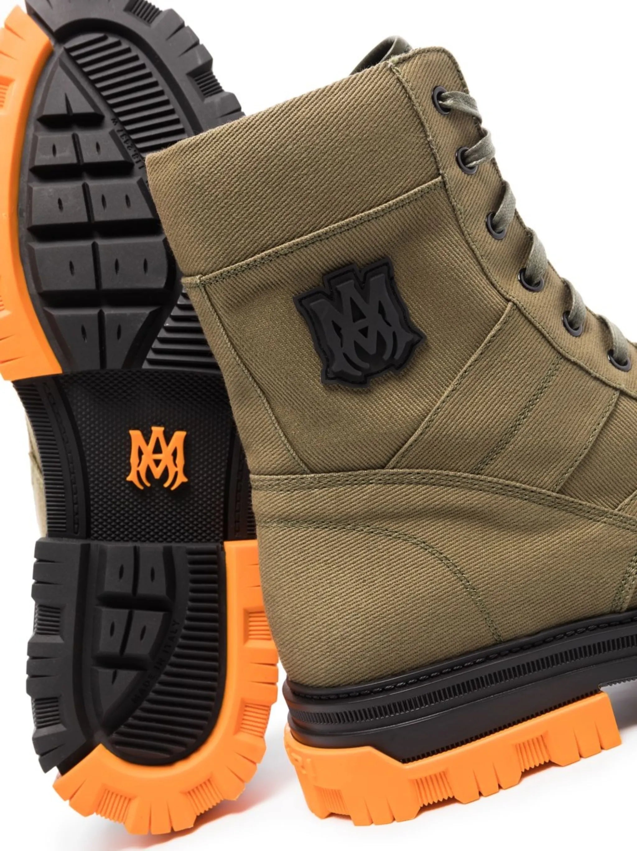logo-patch combat boots