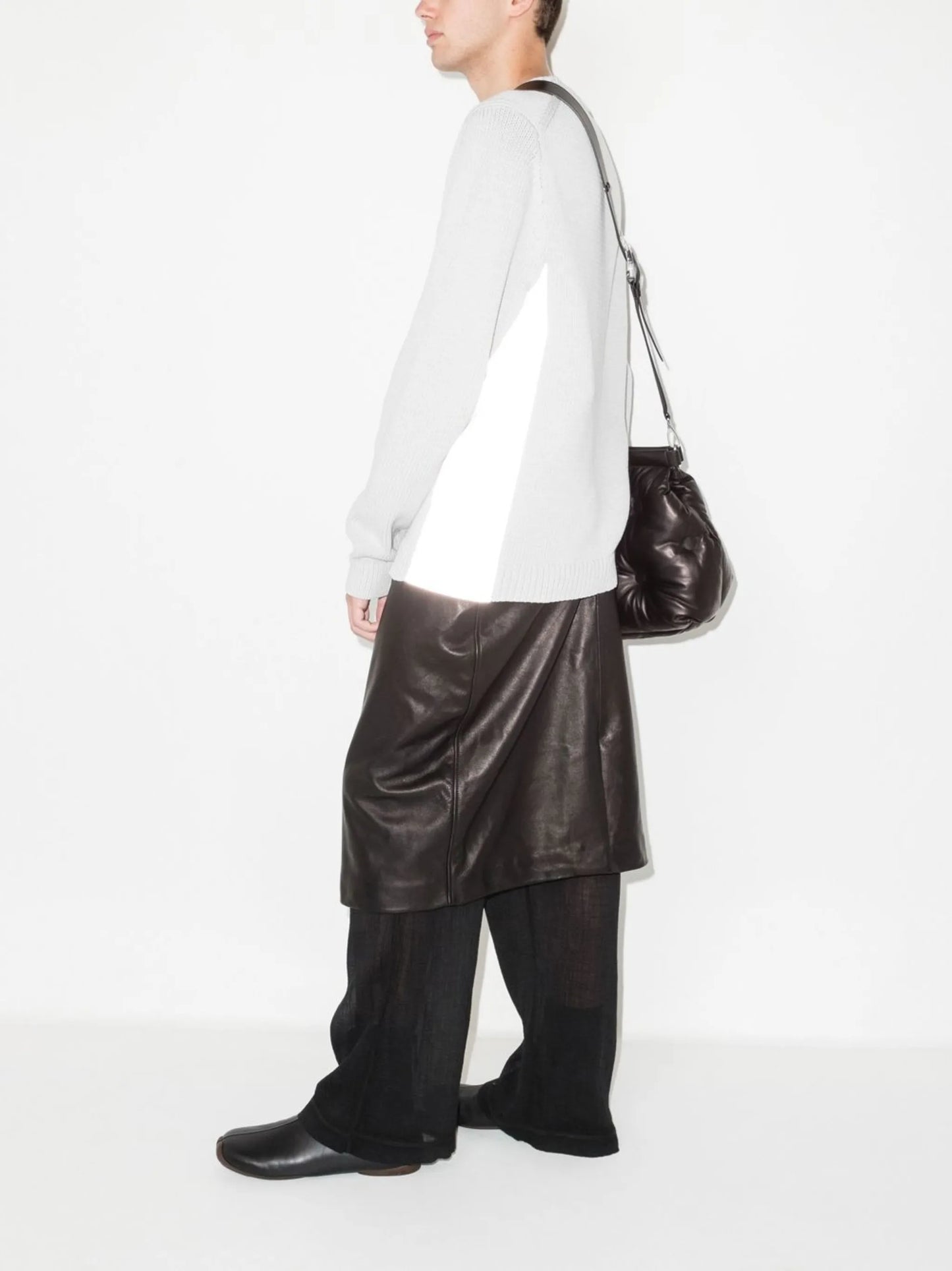 ribbed-knit panelled jumper