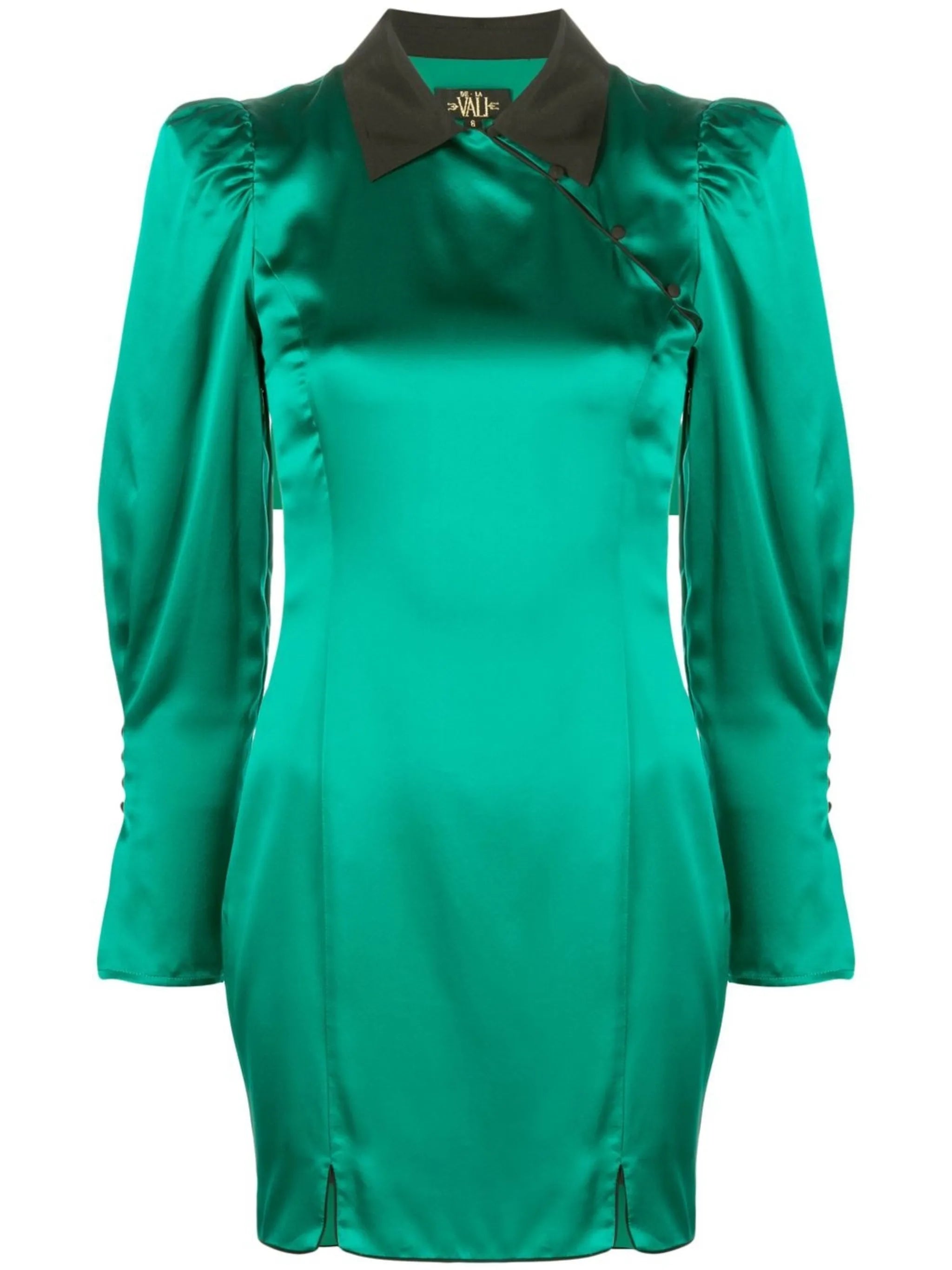 Whiskey long-sleeved silk dress