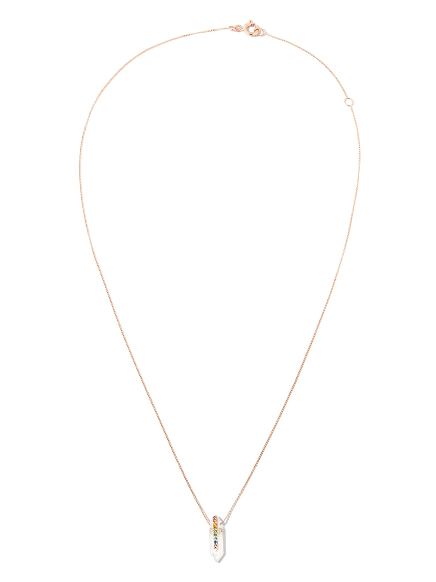 9kt rose gold crystal-pendant necklace