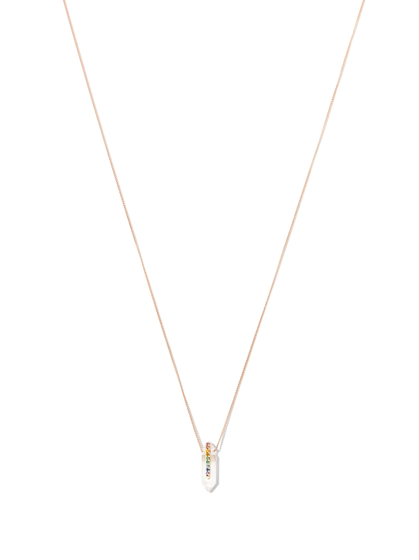9kt rose gold crystal-pendant necklace
