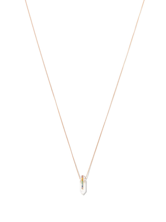 9kt rose gold crystal-pendant necklace