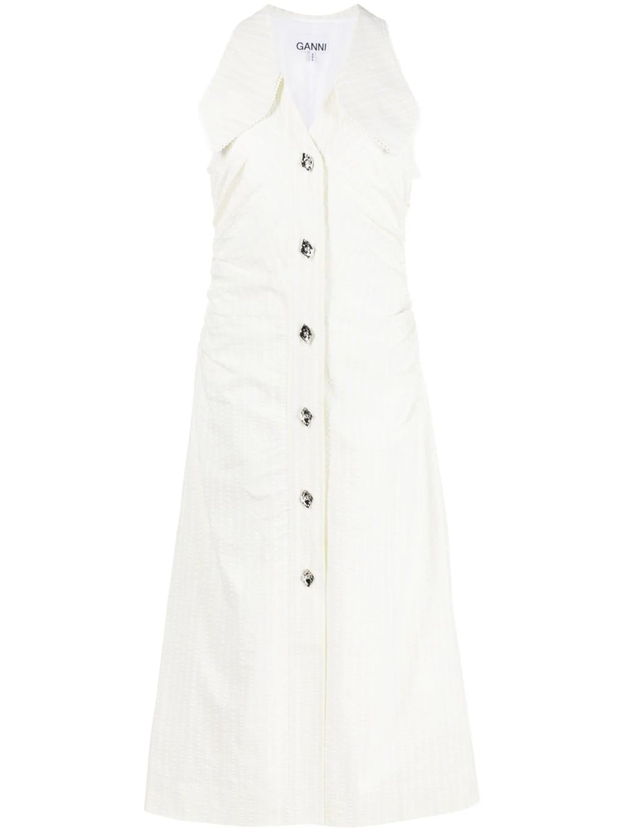 v-neck sleeveless midi dress