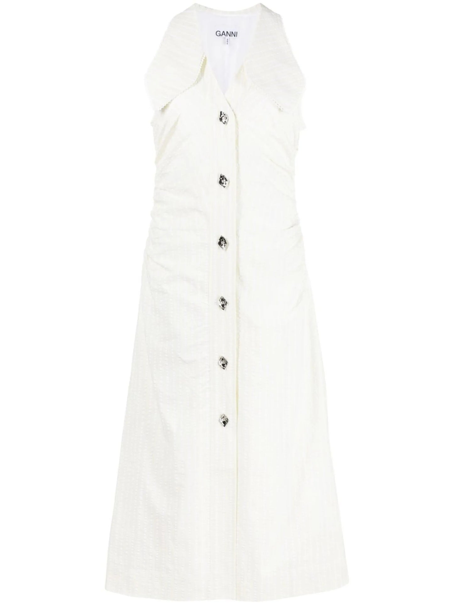 v-neck sleeveless midi dress