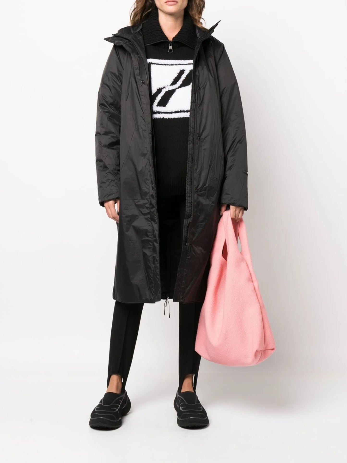 padded mid-length coat