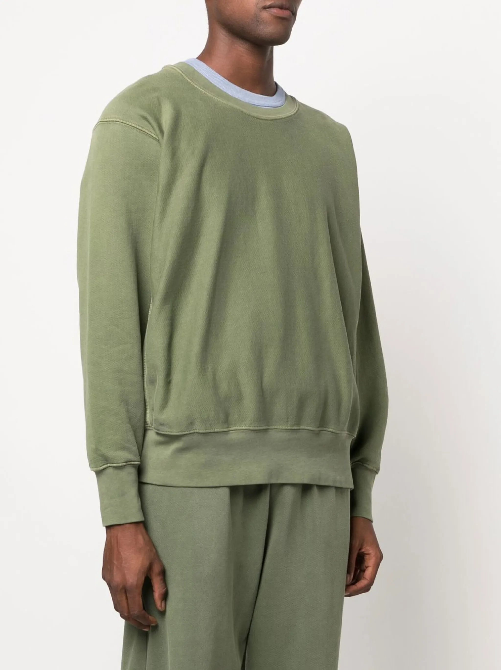 fleece-texture crew neck jumper