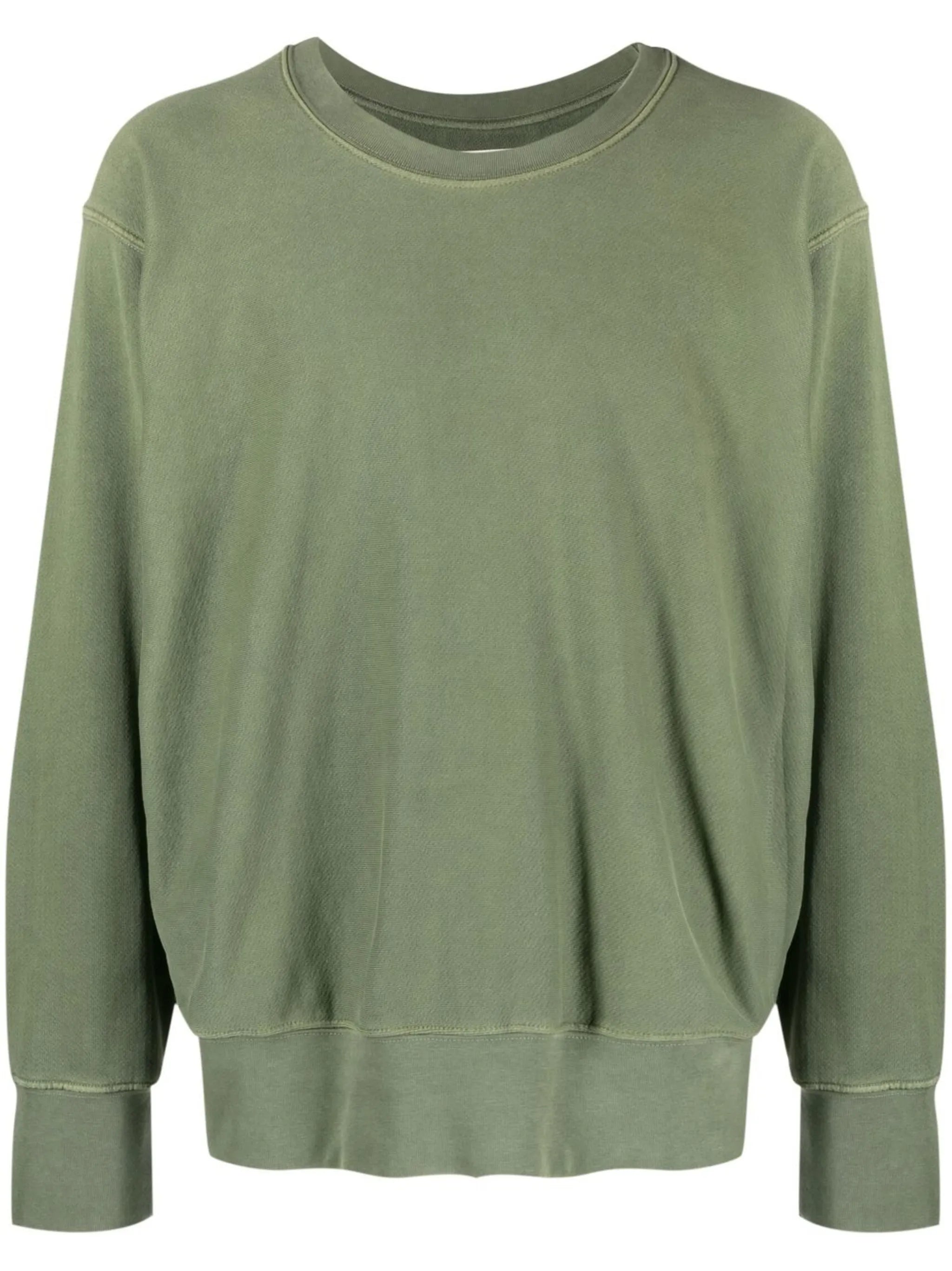 fleece-texture crew neck jumper
