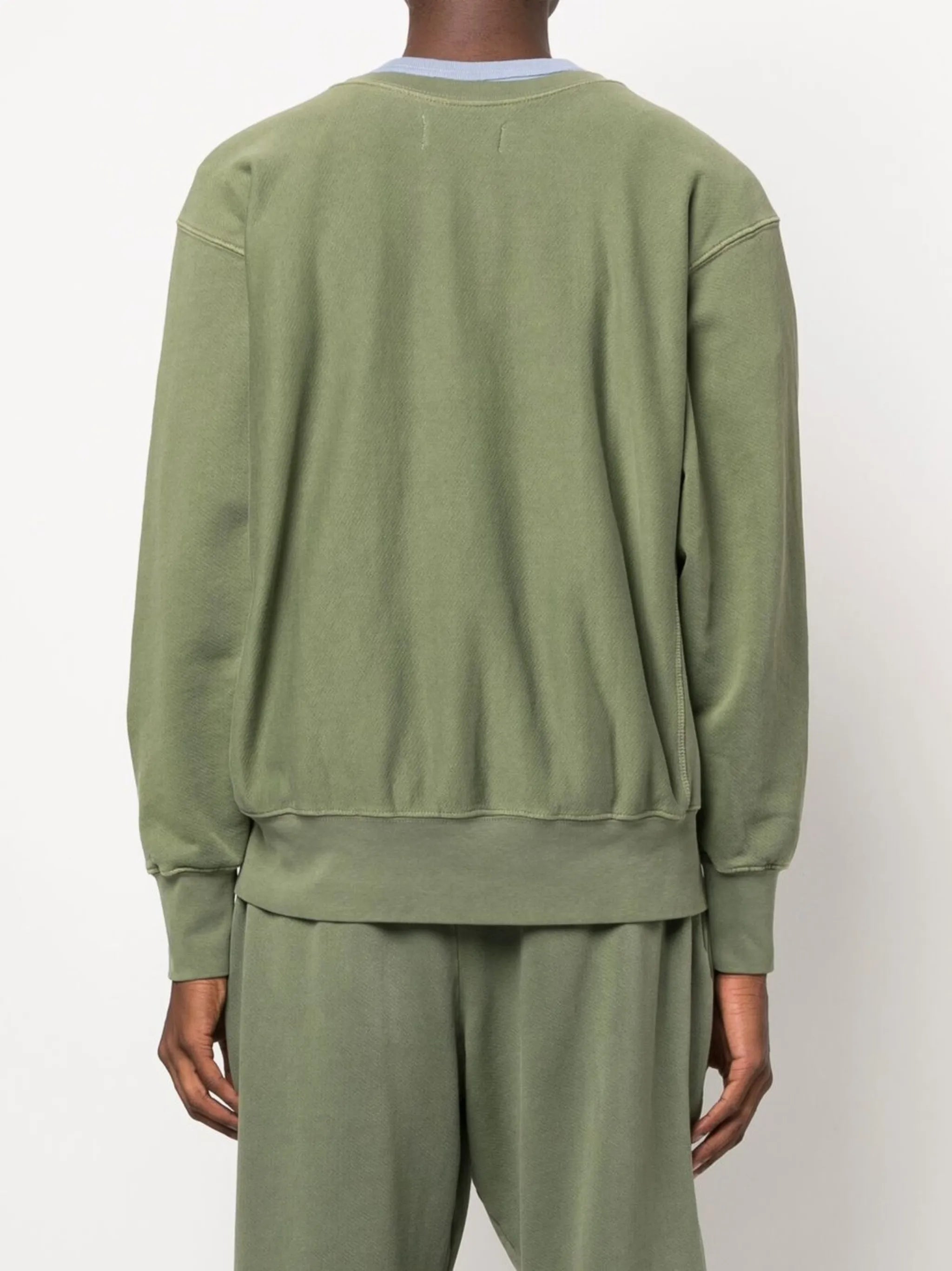 fleece-texture crew neck jumper
