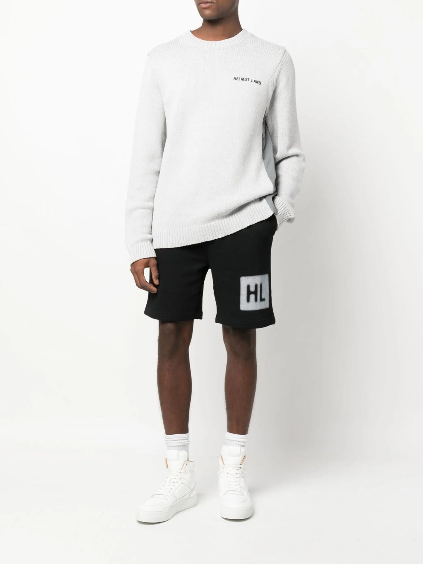 logo-print slip-on track shorts