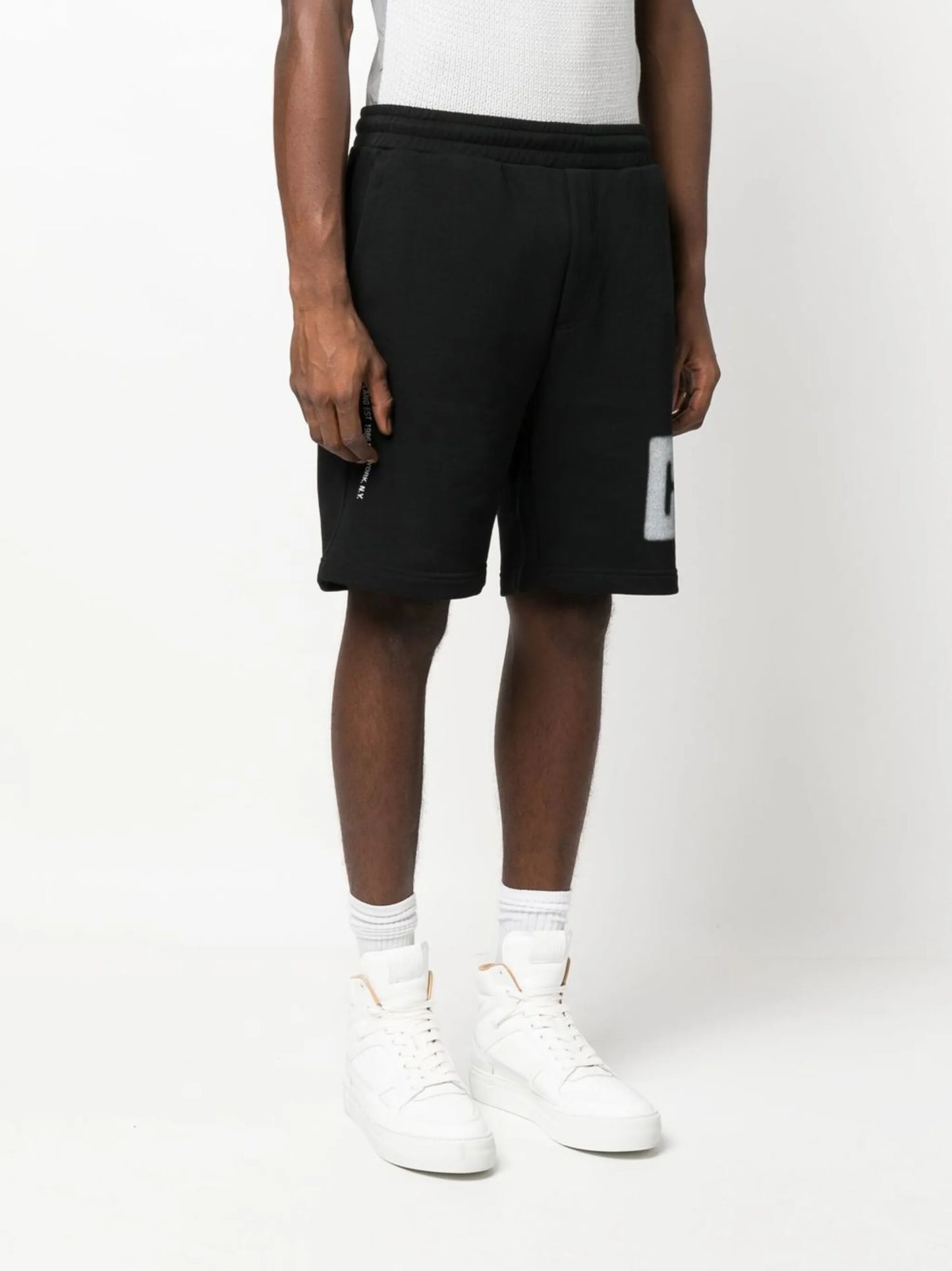 logo-print slip-on track shorts