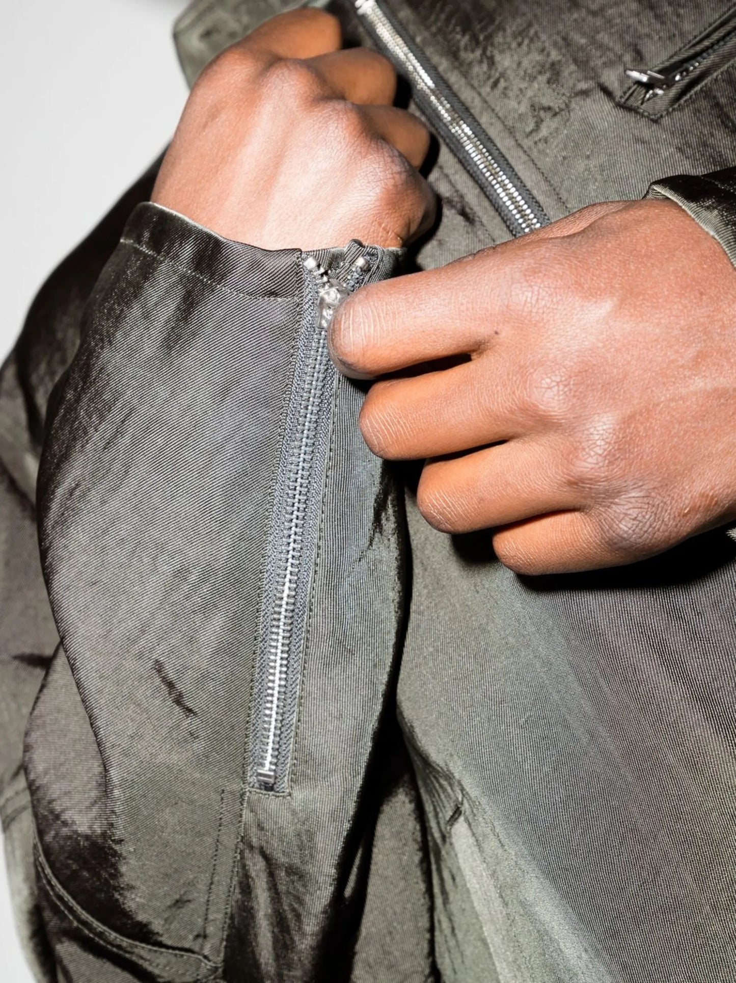 Moto Flight zipped bomber jacket