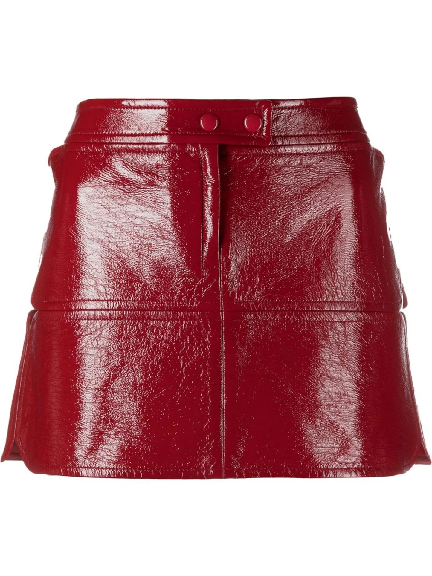 faux-leather patent miniskirt