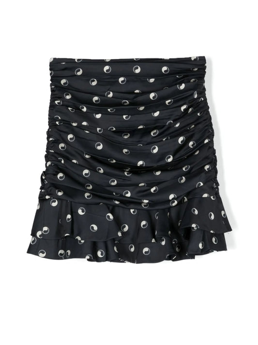 graphic-print ruffled skirt